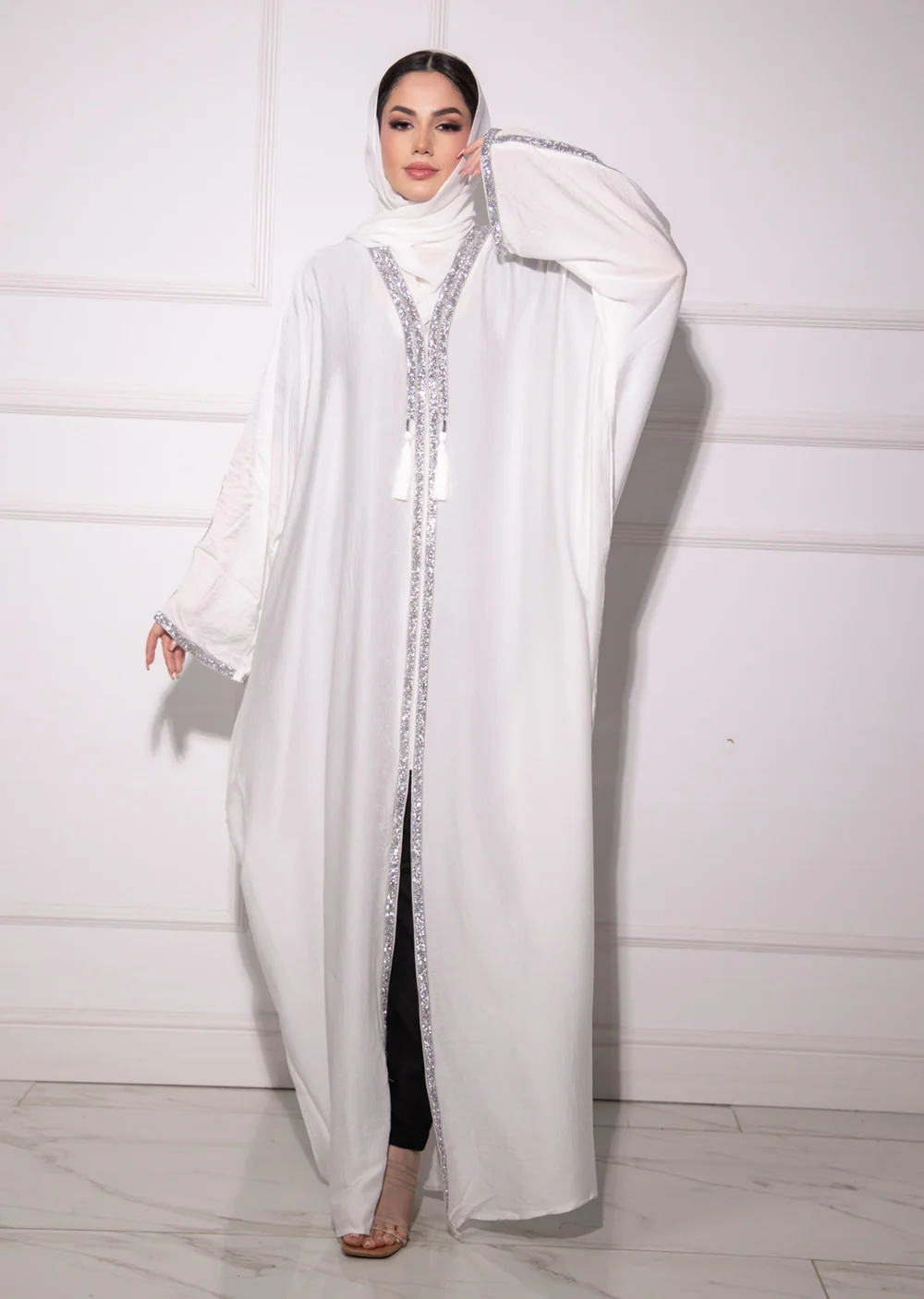 DSL-205 Mahil - White Pink Abaya - Image 17