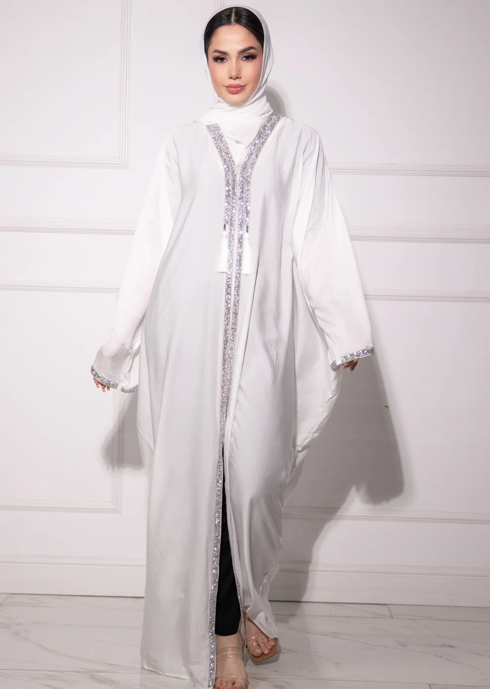 DSL-205 Mahil - White Pink Abaya - Image 4