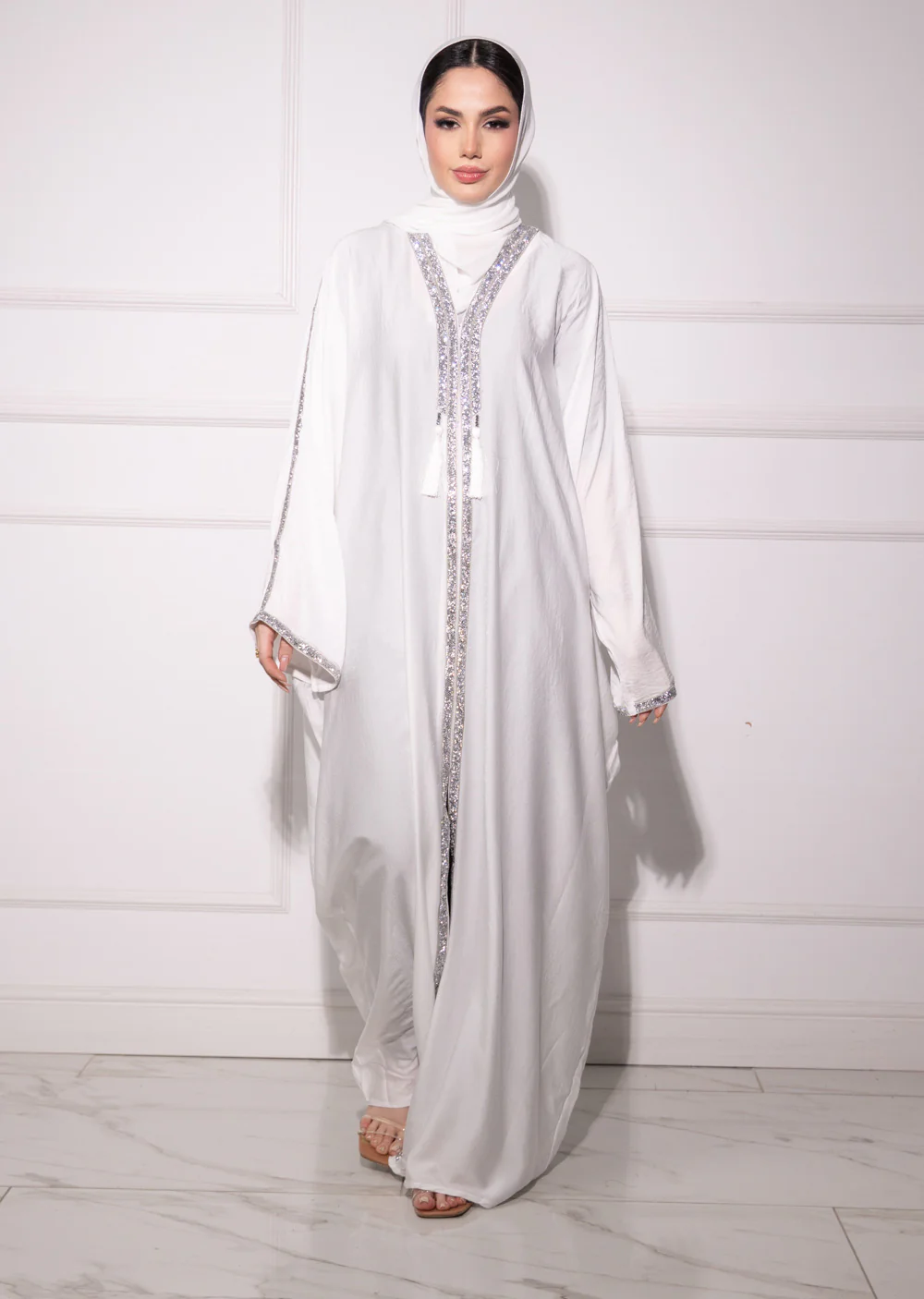 DSL-205 Mahil - White Pink Abaya - Image 5