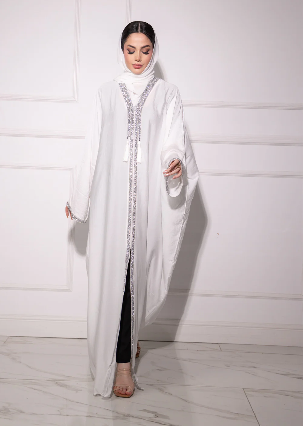 DSL-205 Mahil - White Pink Abaya - Image 6