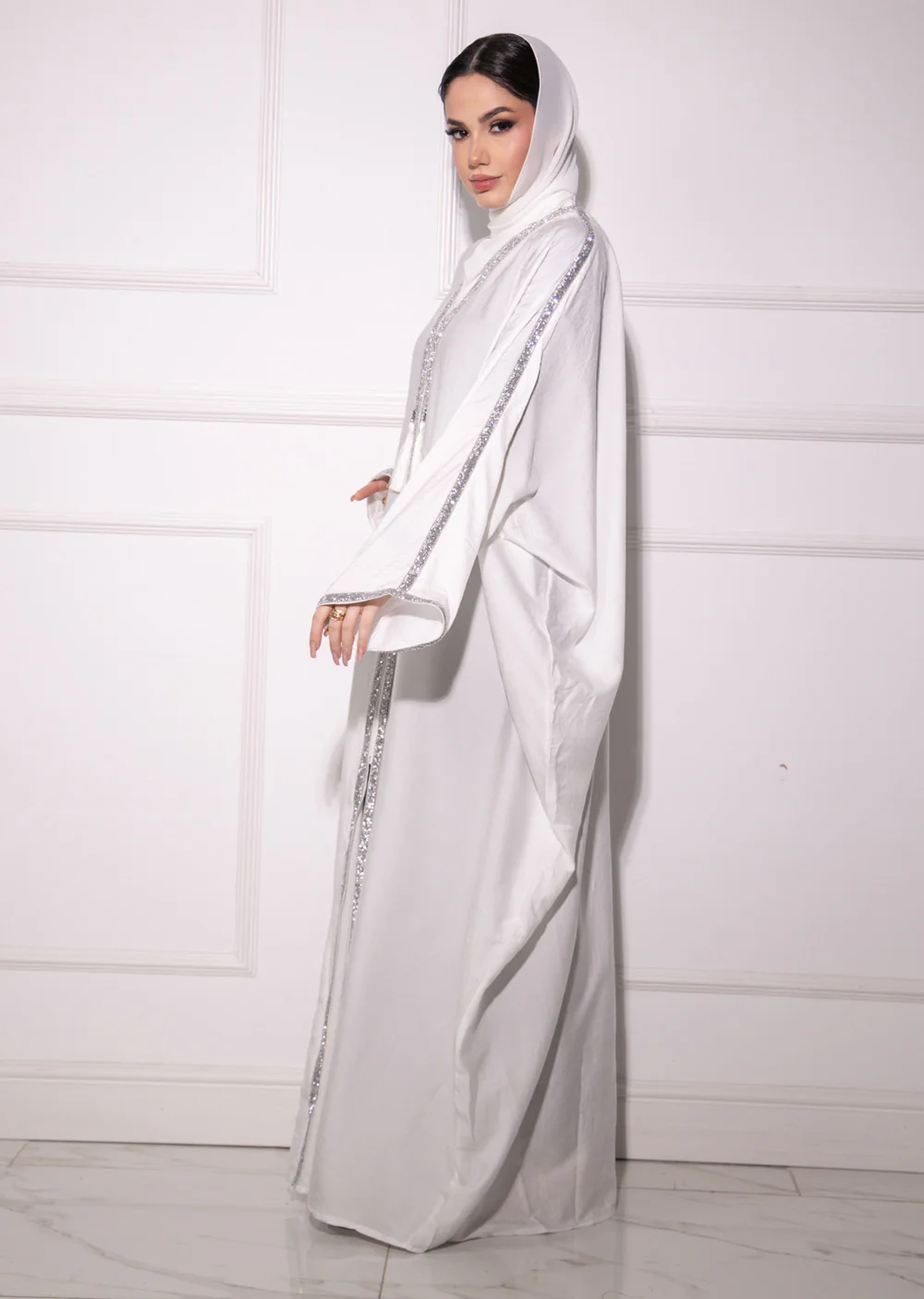DSL-205 Mahil - White Pink Abaya - Image 7