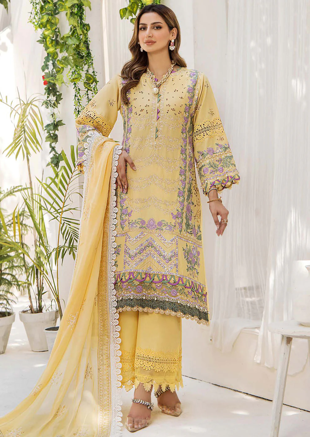 EA-EE-5518 - Unstitched - Eshaisha Eid Edit Lawn Collection 2024