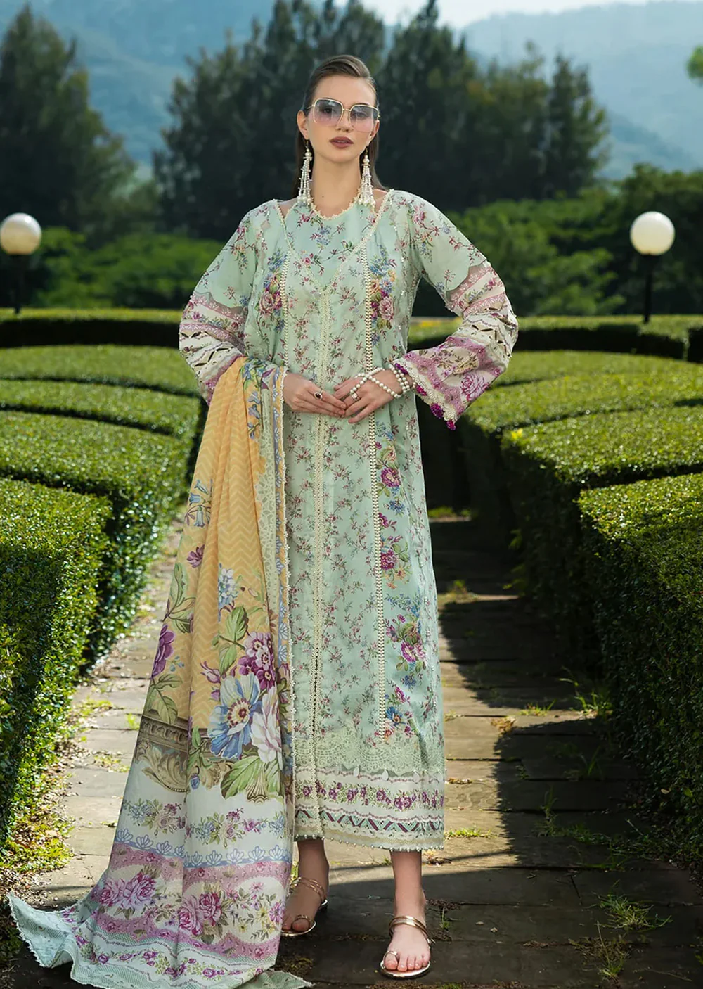 ELFHD-07-A - Green - Readymade - Elaf Prints Collection 2025