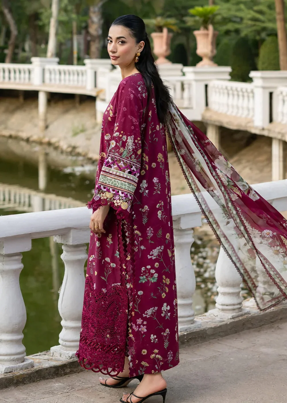 ESG-02A NORA Embroidered Prints with Chiffon 26 - Image 2