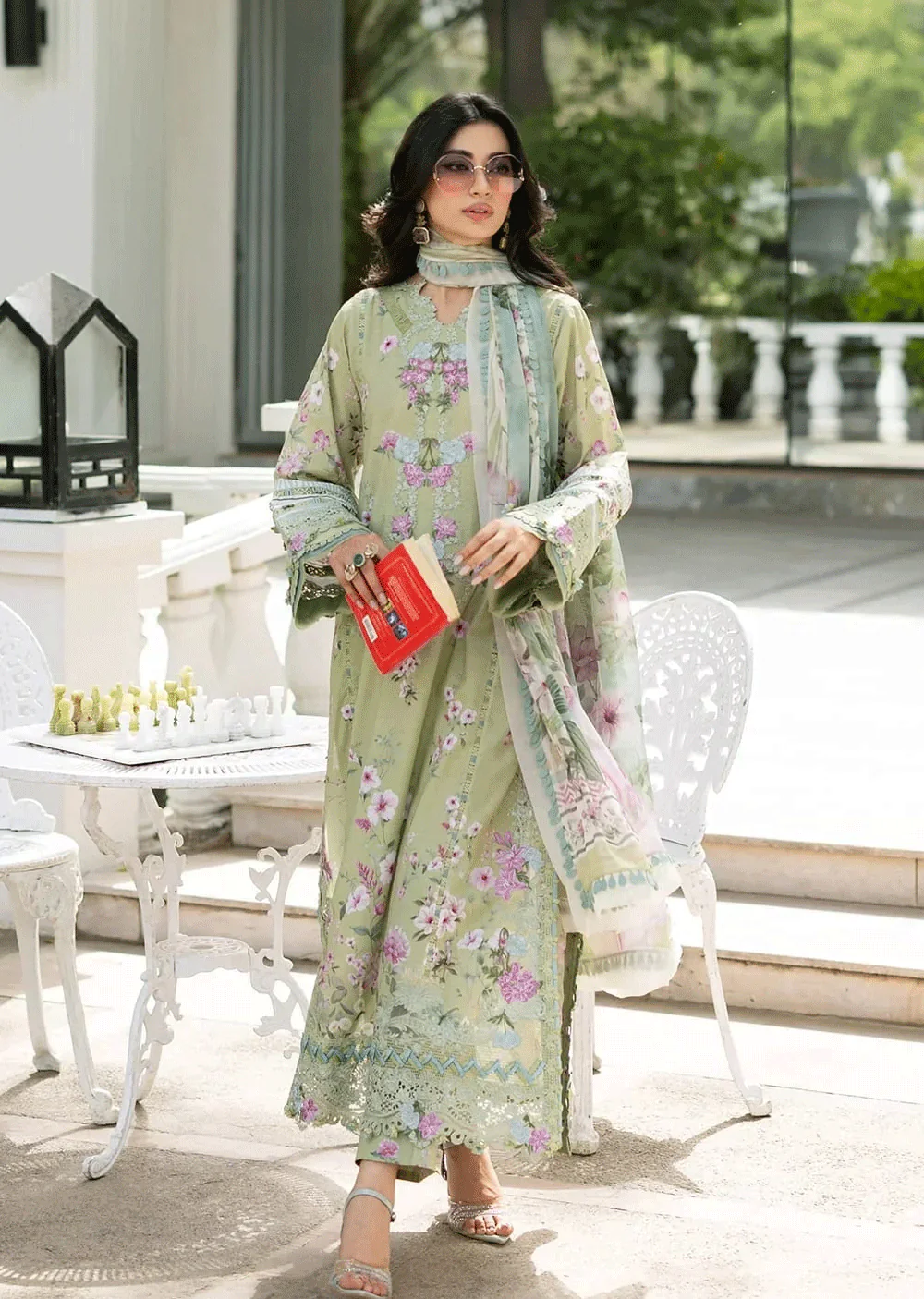ESG-06A JADE Embroidered Prints with Chiffon 26 - Image 4