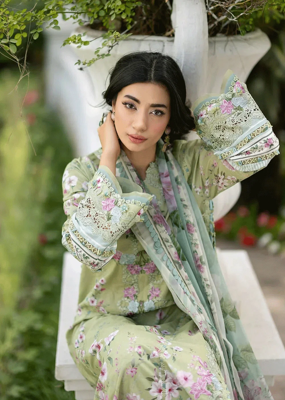 ESG-06A JADE Embroidered Prints with Chiffon 26 - Image 6