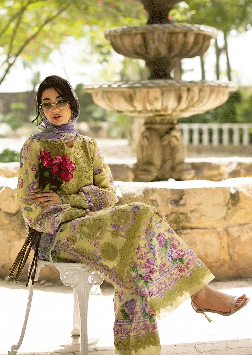 ESG-08A OLIVIA Embroidered Prints with Chiffon 26 - Image 5