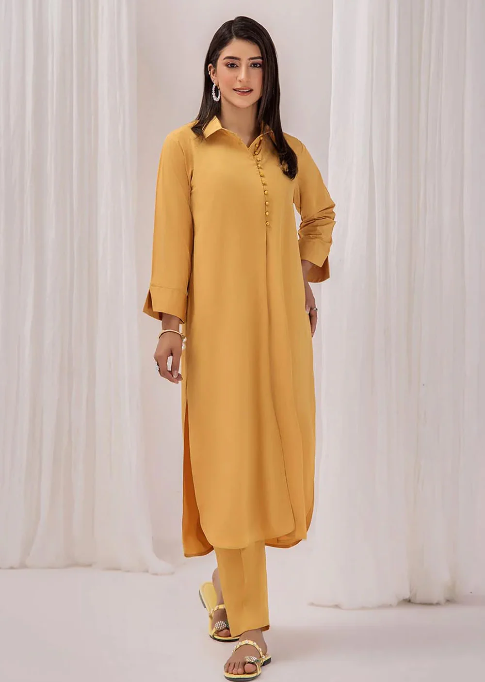 F-139 - Yellow - Readymade - Khuda Ameer Ouftit