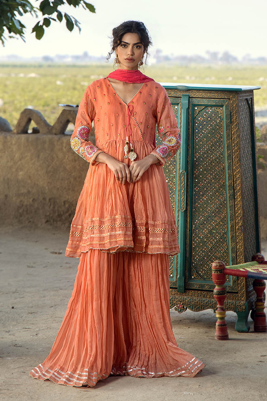F-172 - Ready made Paper Cotton Khuda Ameer Outfit - Image 3