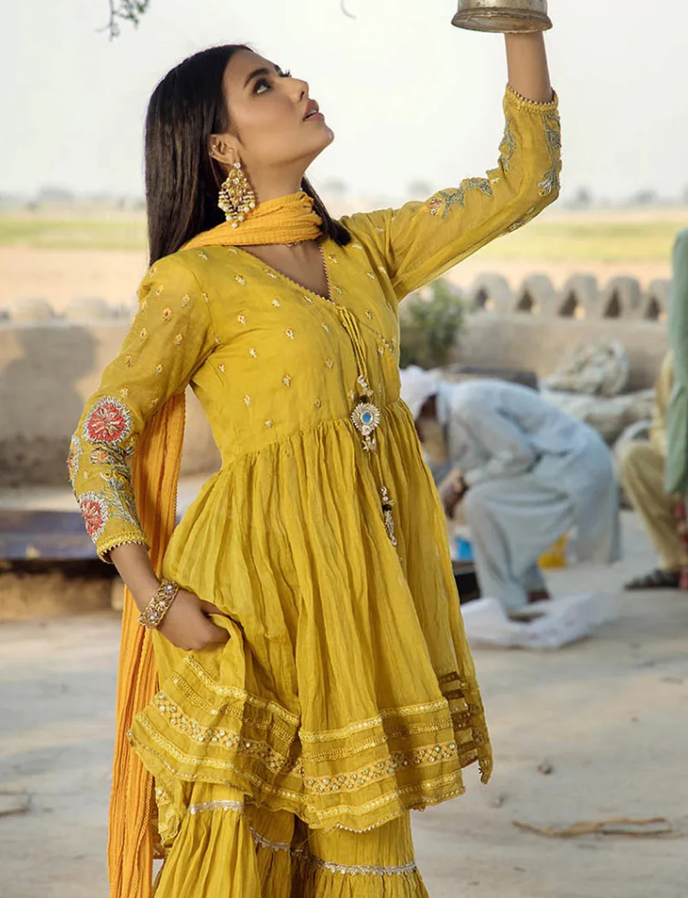F-172 - Ready made Paper Cotton Khuda Ameer Outfit - Image 5