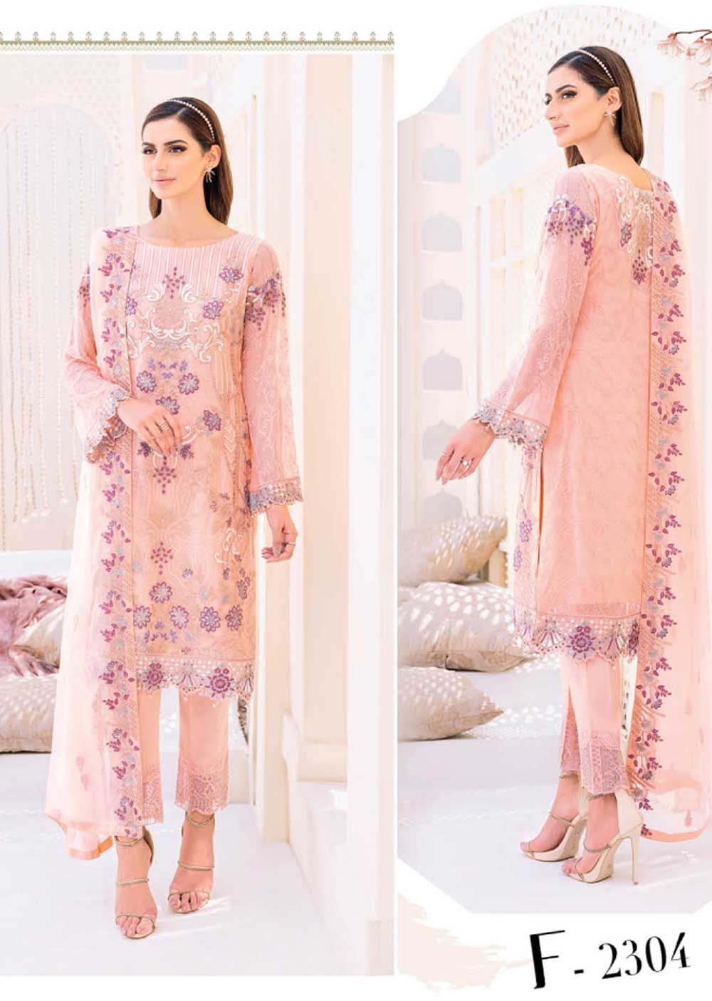 F-2304-R - Readymade - Ramsha Chiffon Collection 2023 - Image 2