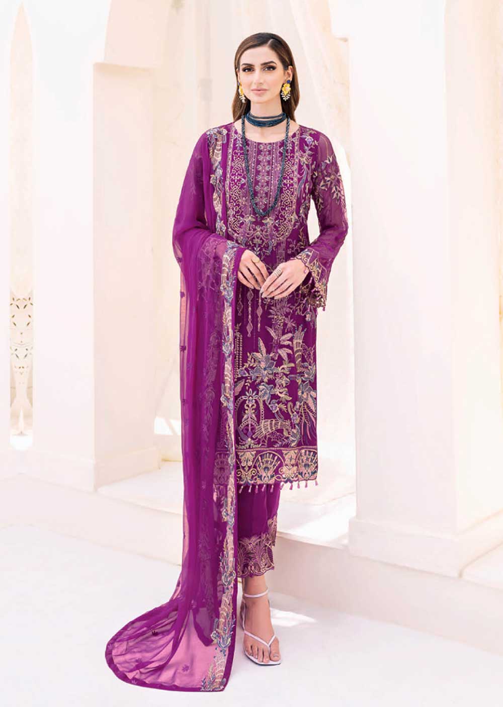 F-2307-R - Readymade - Ramsha Chiffon Collection 2023