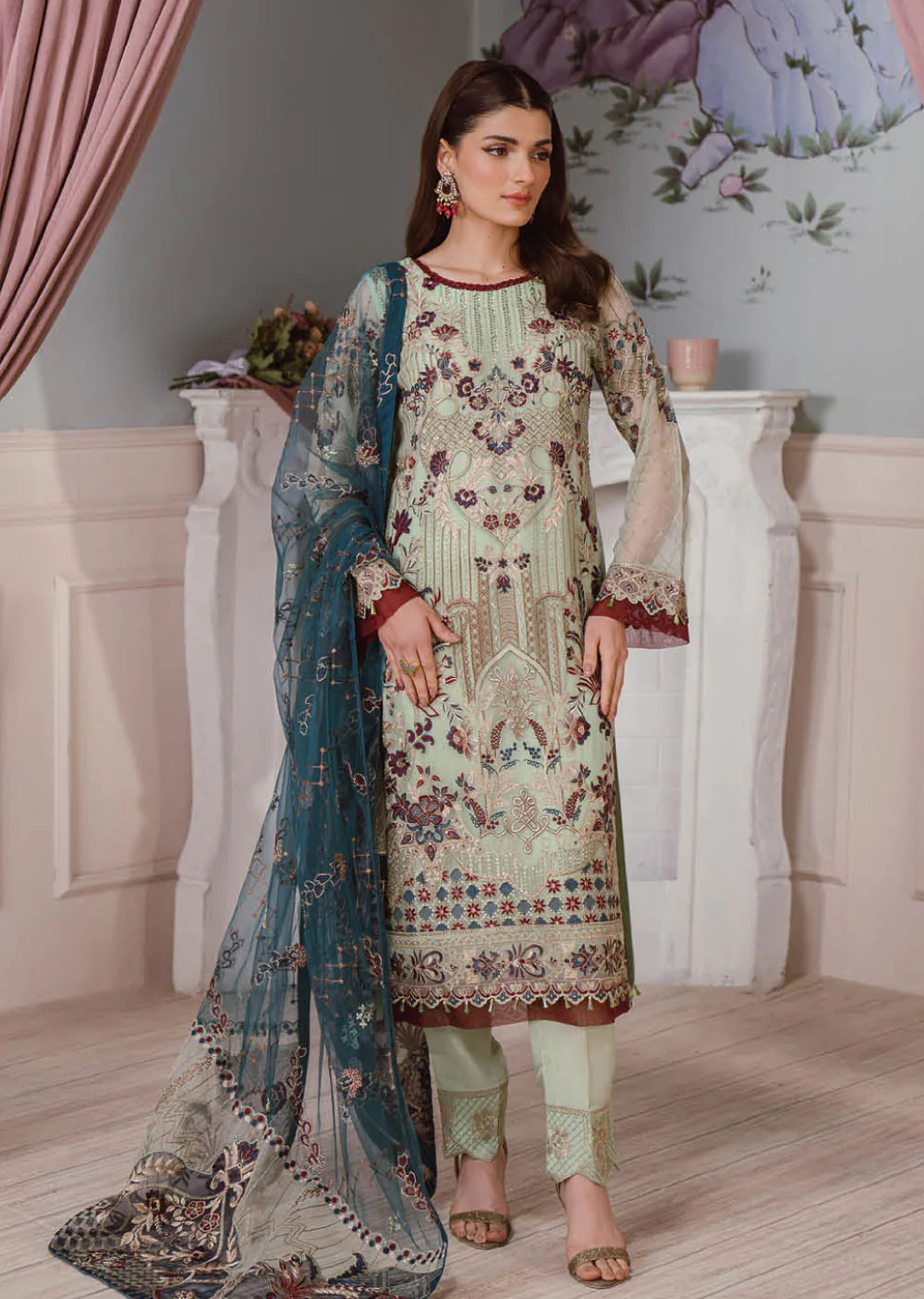 F-2507-R - Readymade - Ramsha Chiffon Collection Vol 25 2024