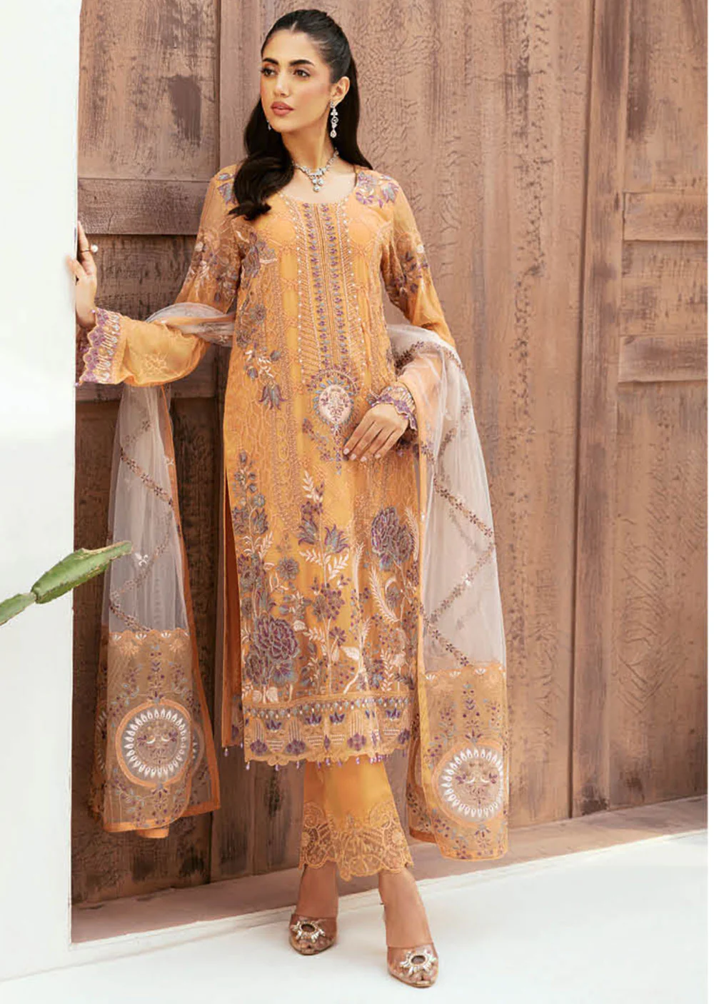 F-2603-R - Readymade - Ramsha Chiffon Collection Vol 26 2024
