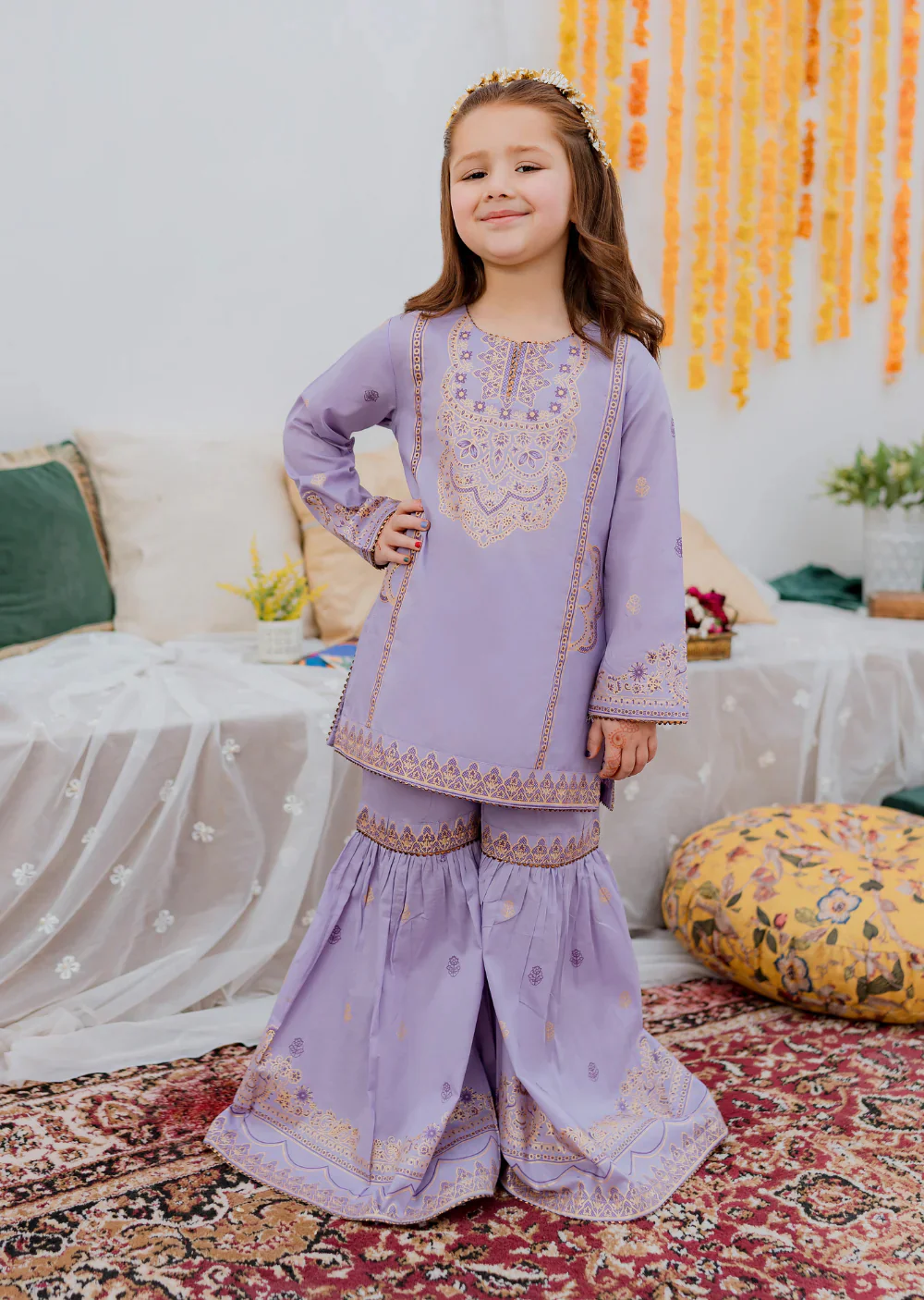 FLUER LILAS - Readymade Kids Suit by Garnet 2024