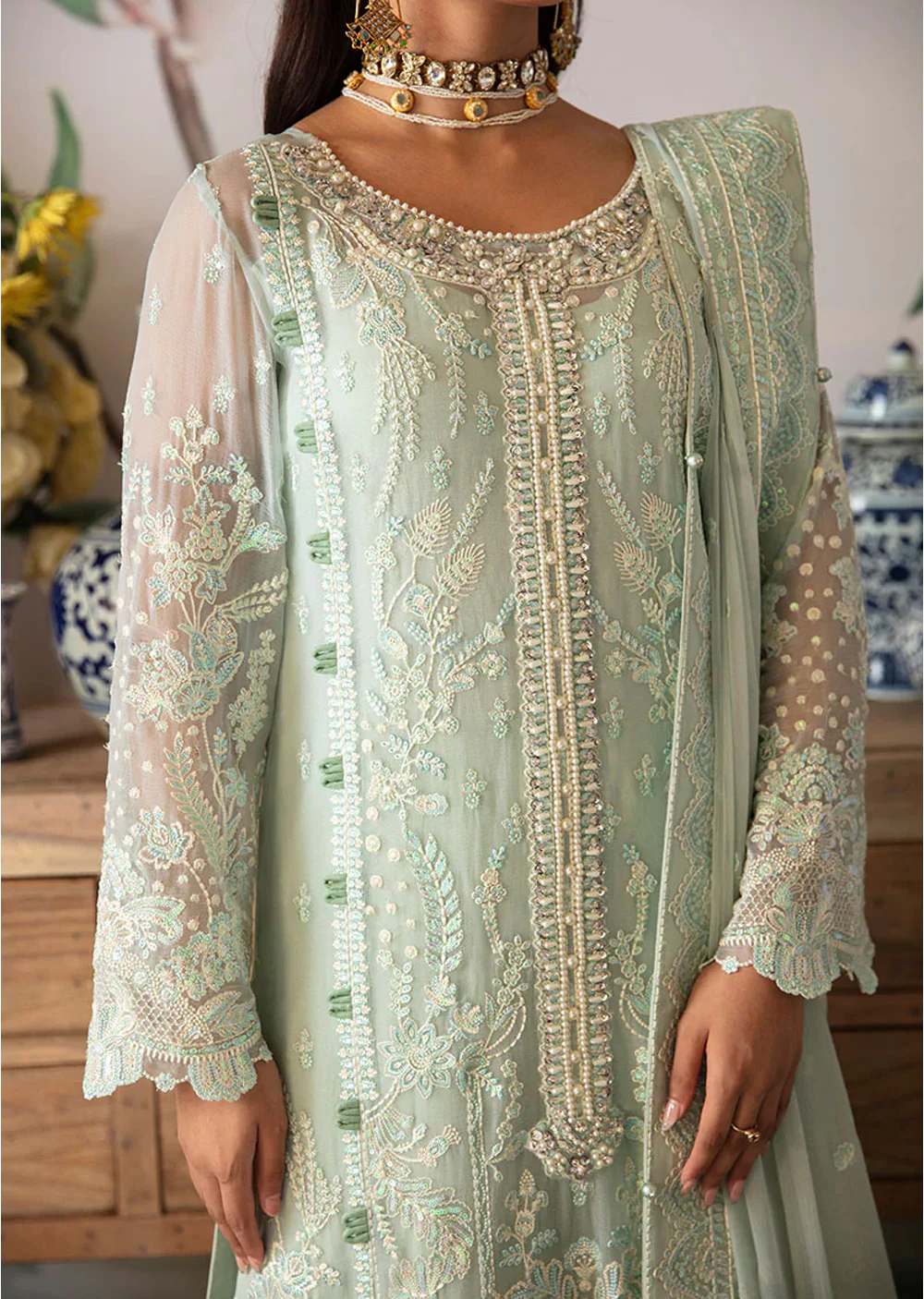 GL-EC02 - Jade - Readymade - Gulaal Emboidered Chiffon suit 2025 - Image 3