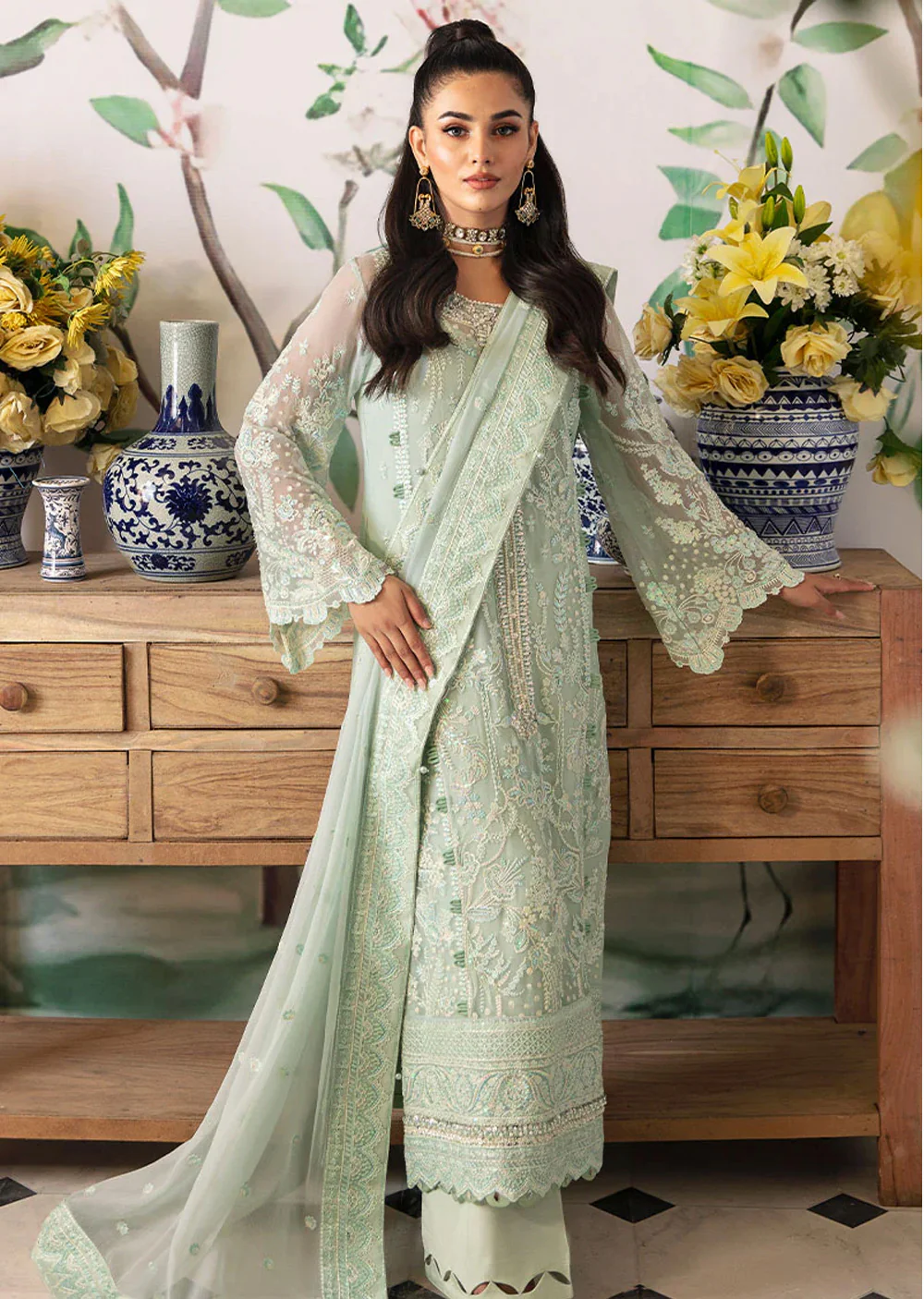 GL-EC02 - Jade - Readymade - Gulaal Emboidered Chiffon suit 2025 - Image 4