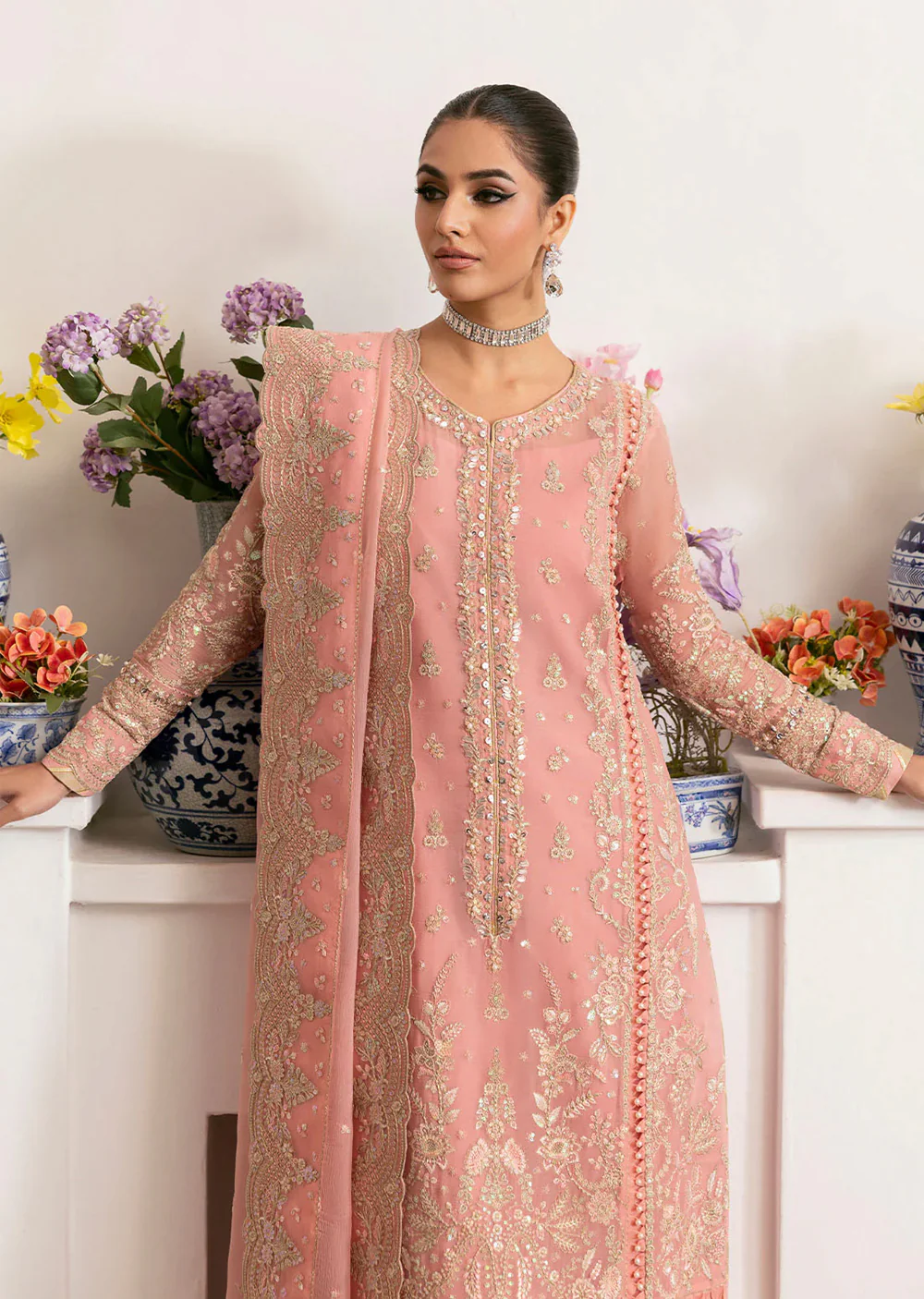 GLCT-06 - Coral - Coralyn - Gulaal Reverie Embroidered Chiffon Collection 2025 - Image 2