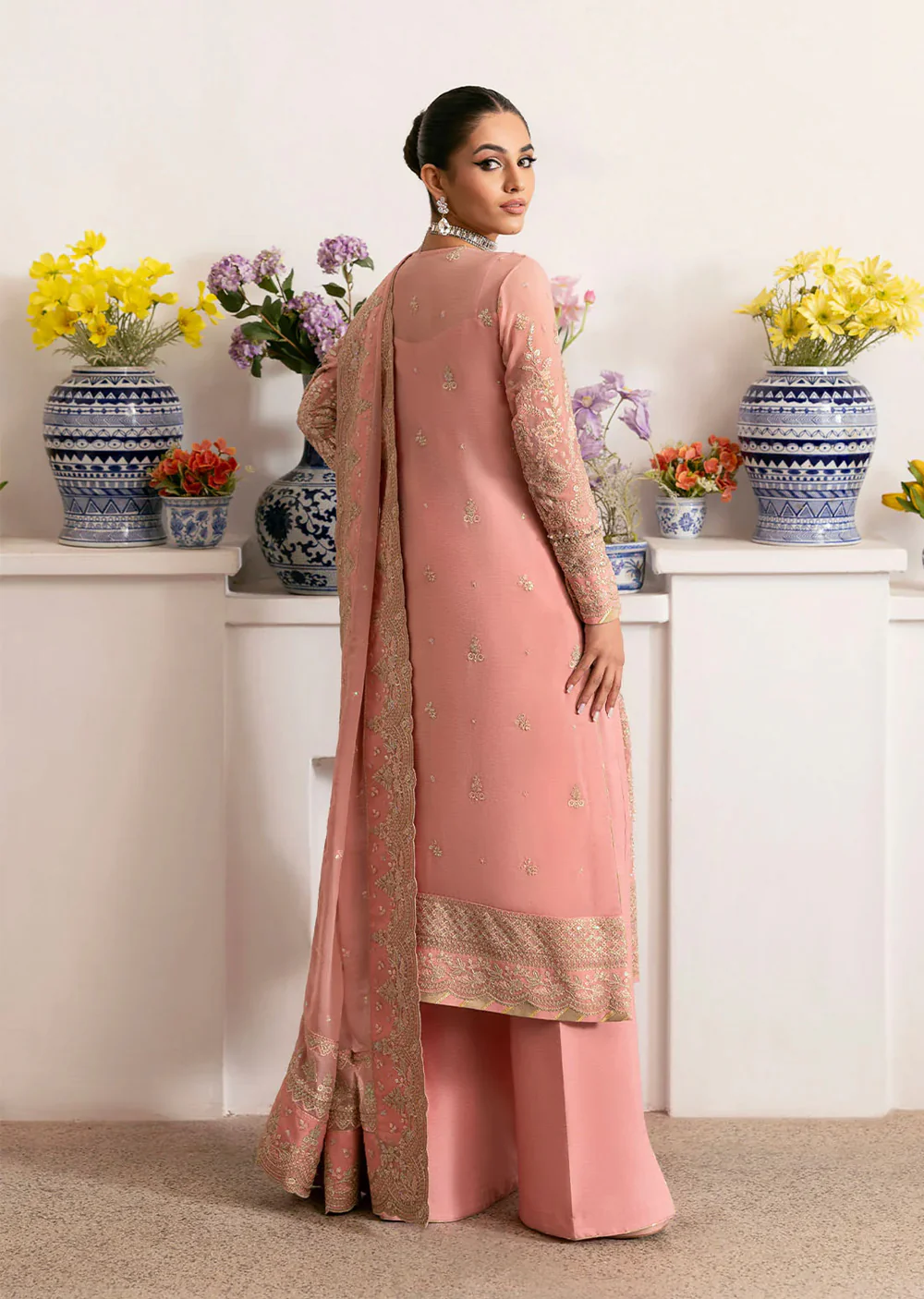 GLCT-06 - Coral - Coralyn - Gulaal Reverie Embroidered Chiffon Collection 2025 - Image 7