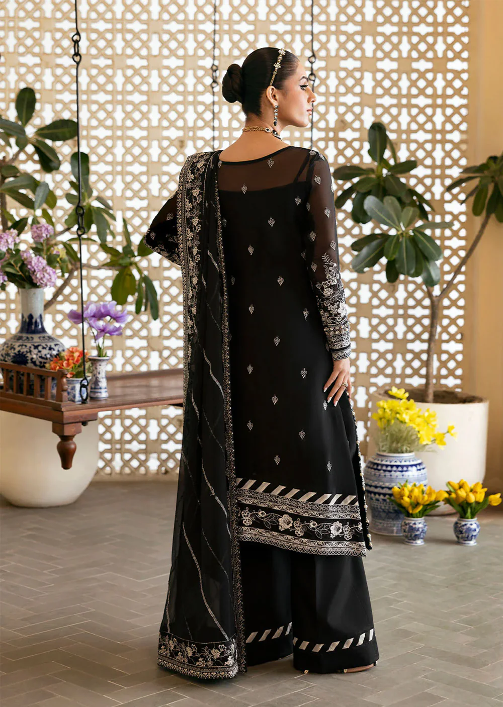 GLCT-07 -Black - Nyra - Gulaal Reverie Embroidered Chiffon Collection 2025 - Image 5