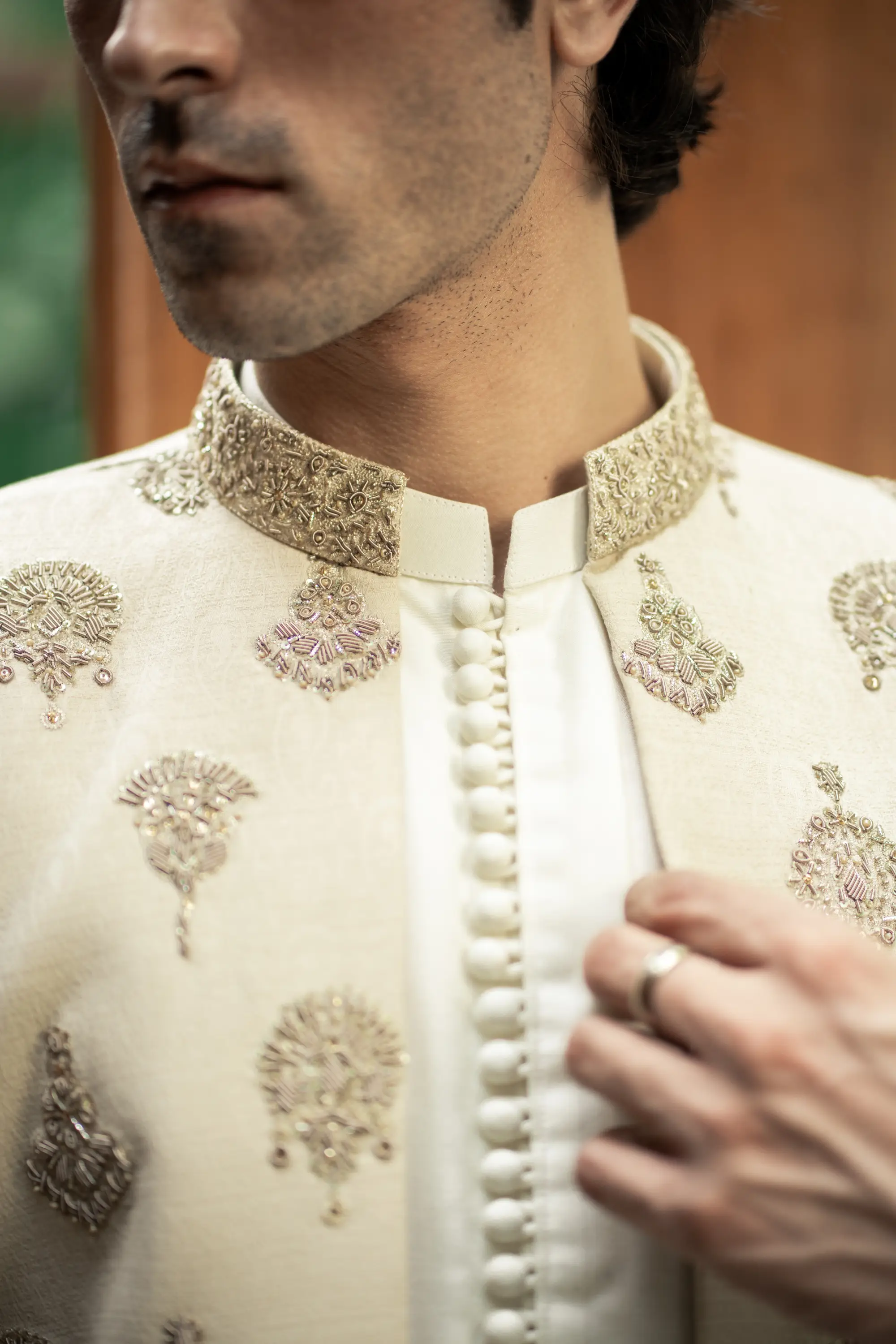 GS-5151 Readymade Front Open Sherwani with Inner Suit 2025 - Image 6