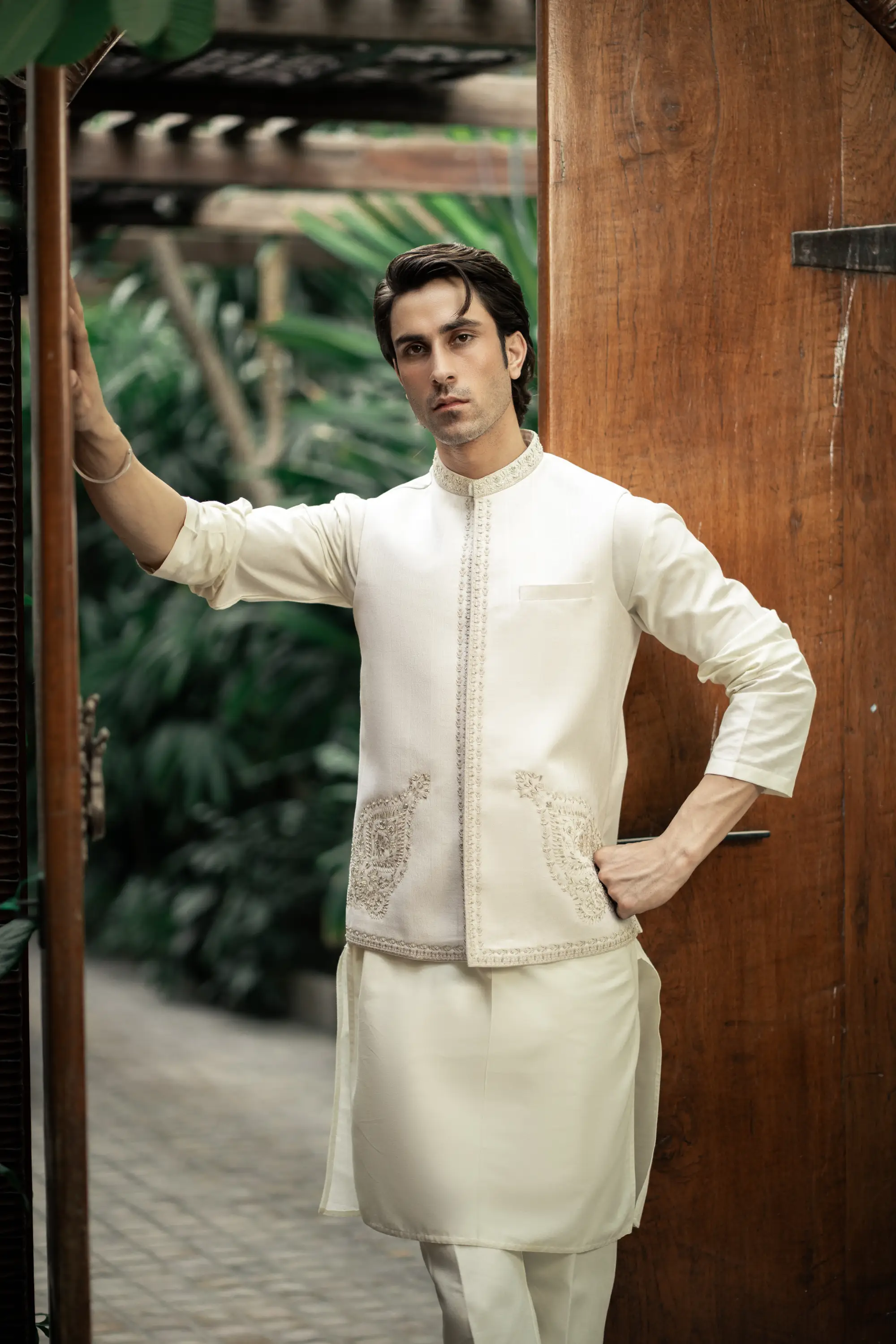 GS-5151 Readymade Front Open Sherwani with Inner Suit 2025 - Image 7