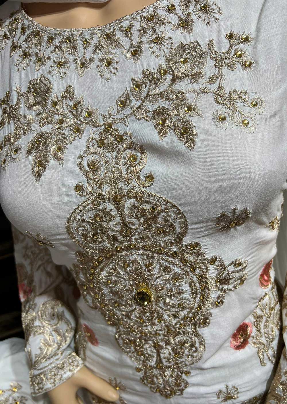 HK128 Rahat White Readymade Mother & Daughter Suit - Image 9