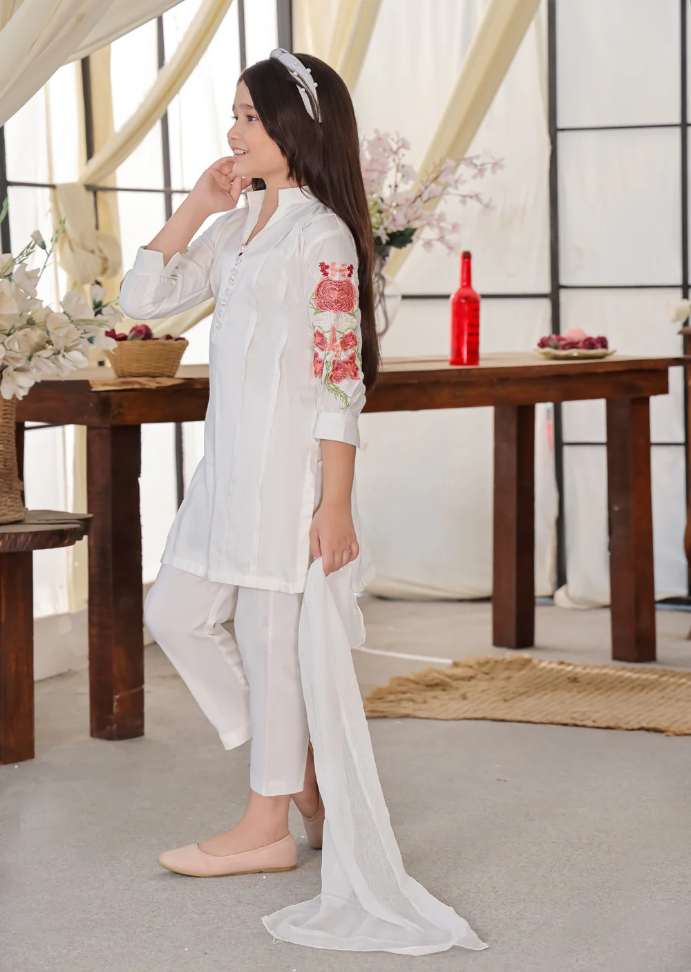 HK232 Paladin - White Linen Mummy n Me Readymade Suit - Image 11