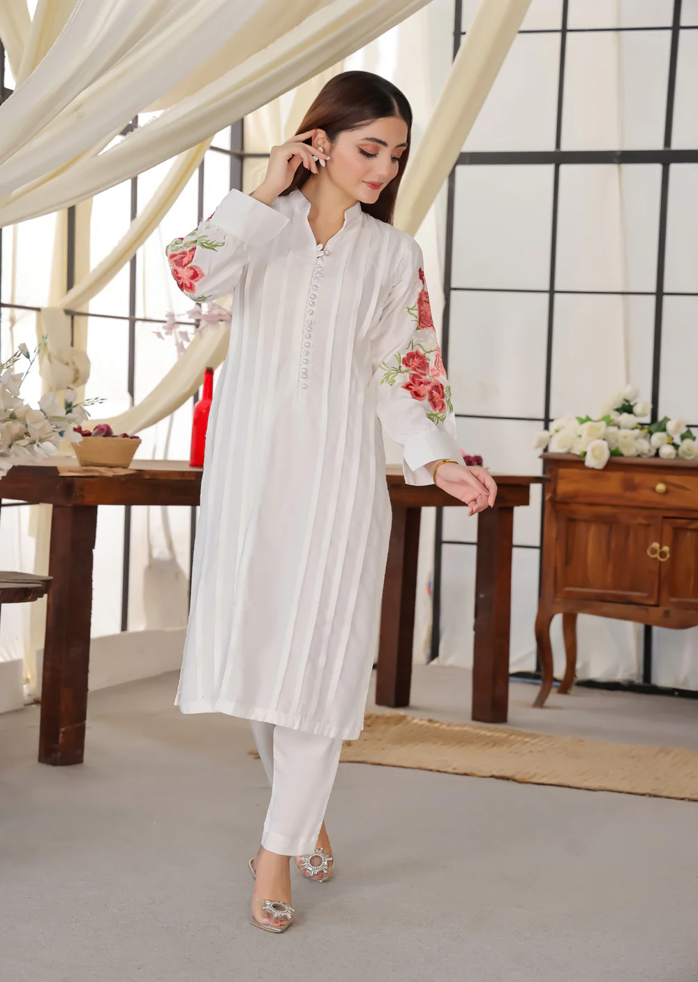 HK232 Paladin - White Linen Mummy n Me Readymade Suit - Image 7