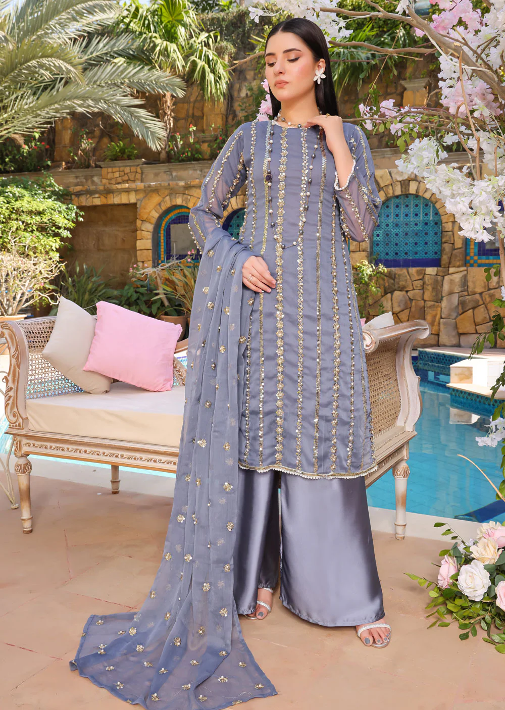 HK260 Zilla - Readymade Mummy n Me Chiffon Suit - Image 3