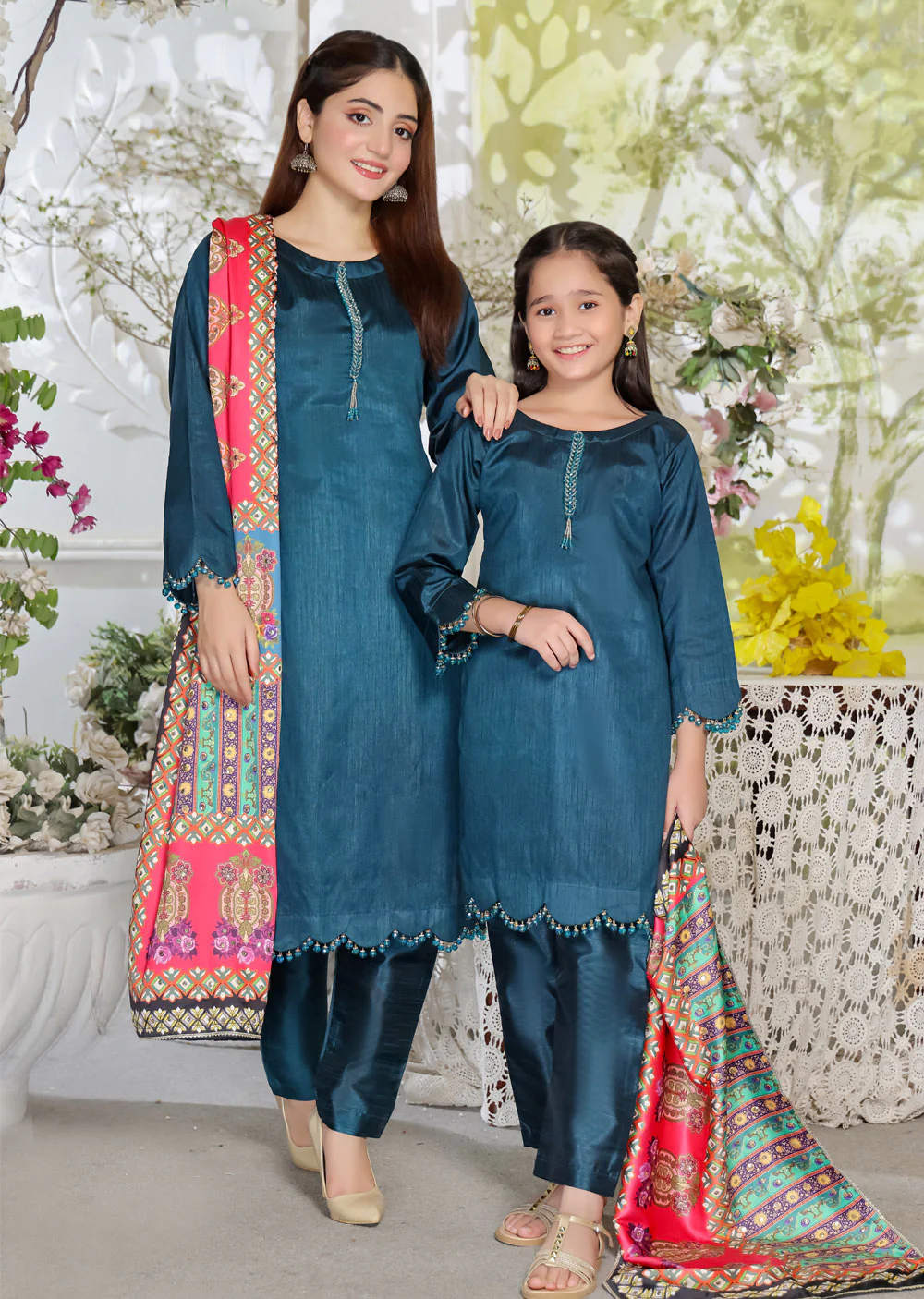 HK265 Zarora - Readymade Raw Silk Mummy n Me Suit - Image 3