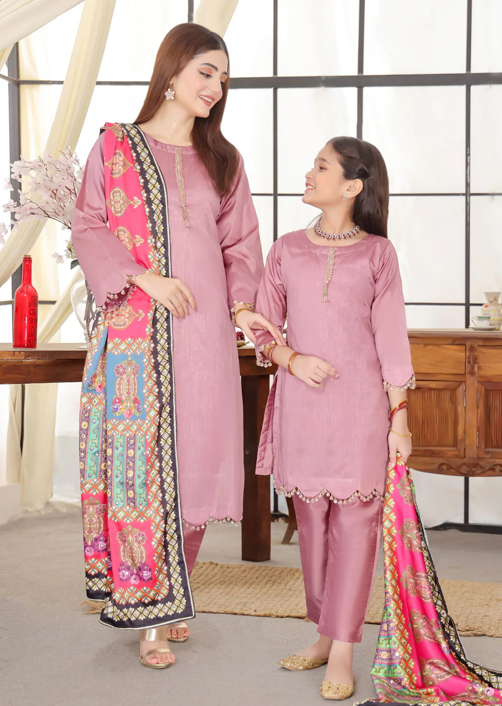 HK265 Zarora - Readymade Raw Silk Mummy n Me Suit - Image 4