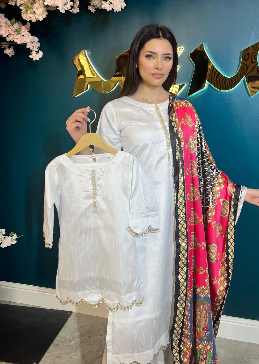 HK265 Zarora - Readymade Raw Silk Mummy n Me Suit - Image 7