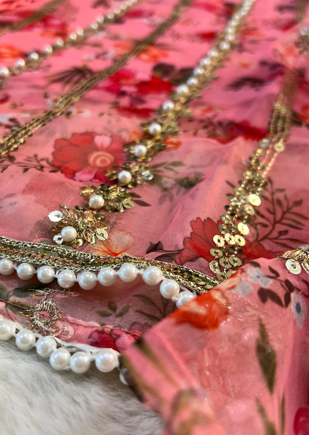HK269 Zarifa - Readymade Organza Suit - Image 11