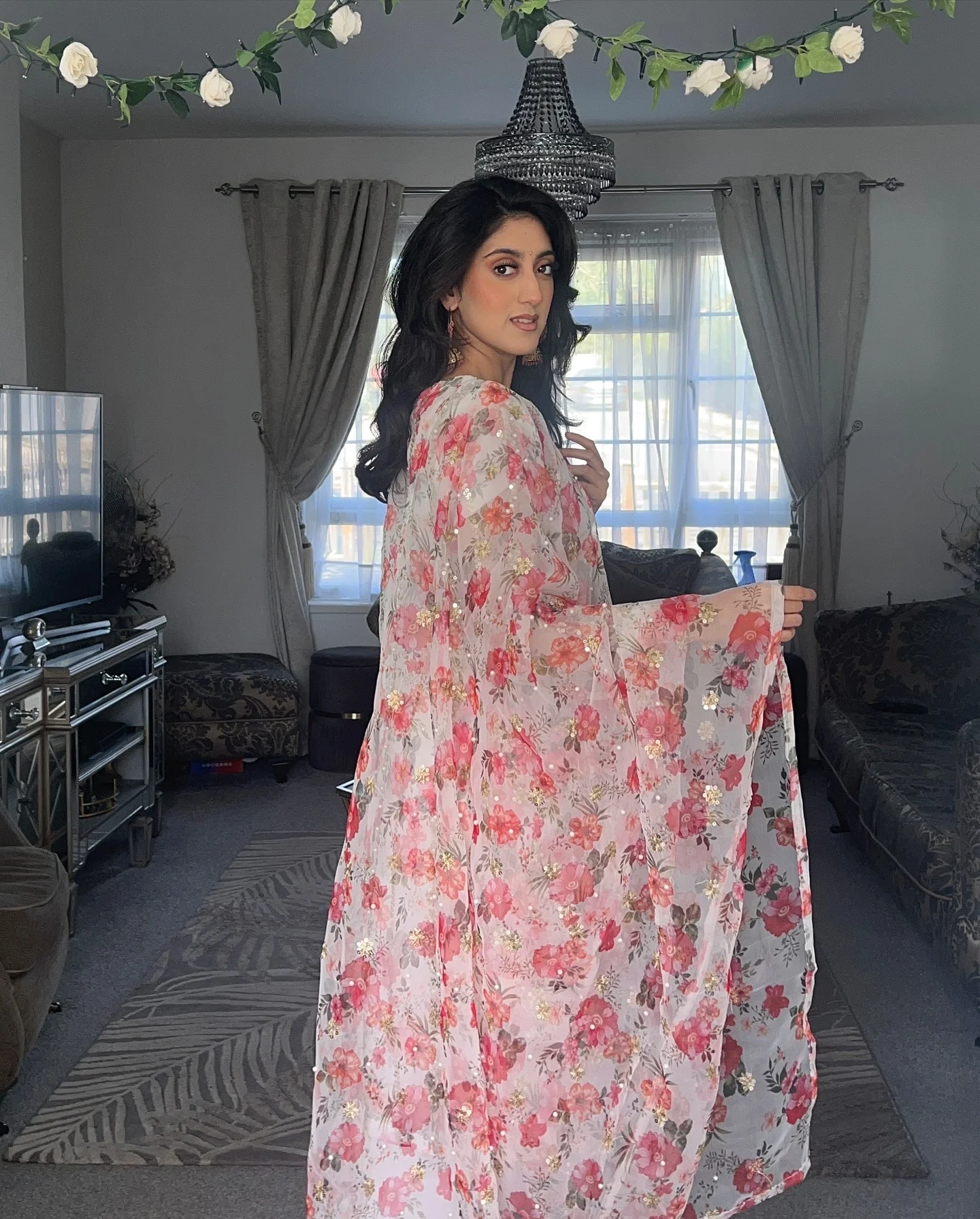 HK269 Zarifa - Readymade Organza Suit - Image 32
