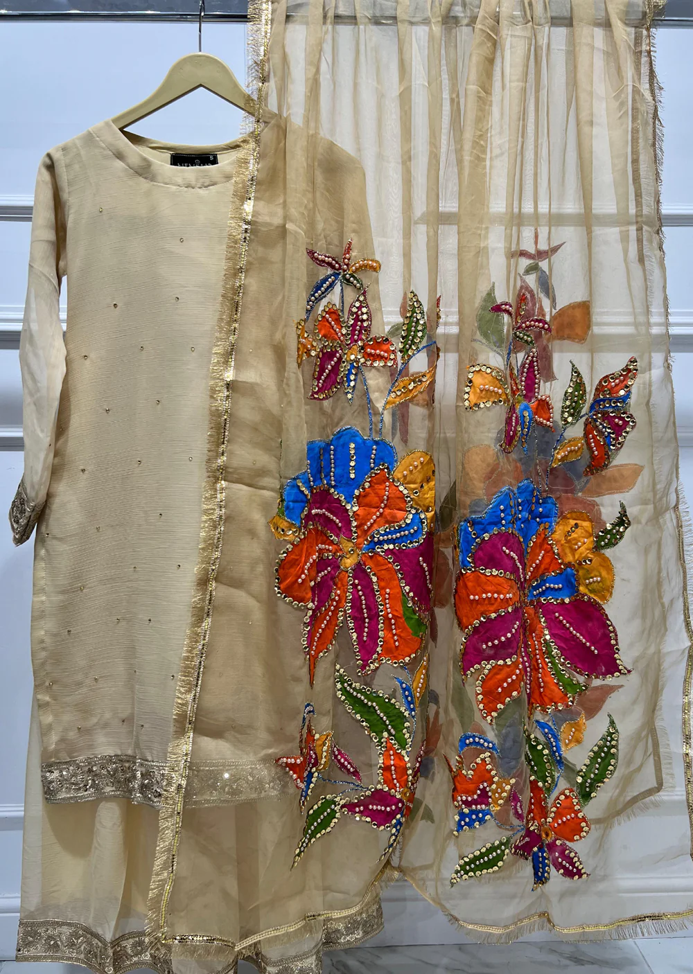 HK270 Hashish - Gold Readymade Chiffon Suit