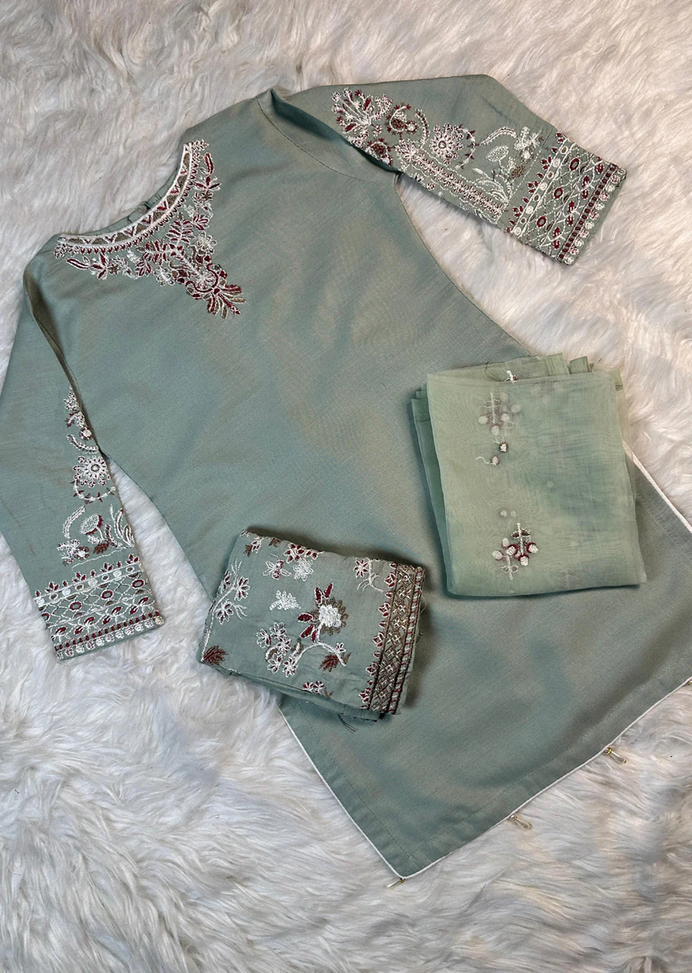 HK279 - KASHF - Green Linen Oufit - Mummy n Me - Image 4