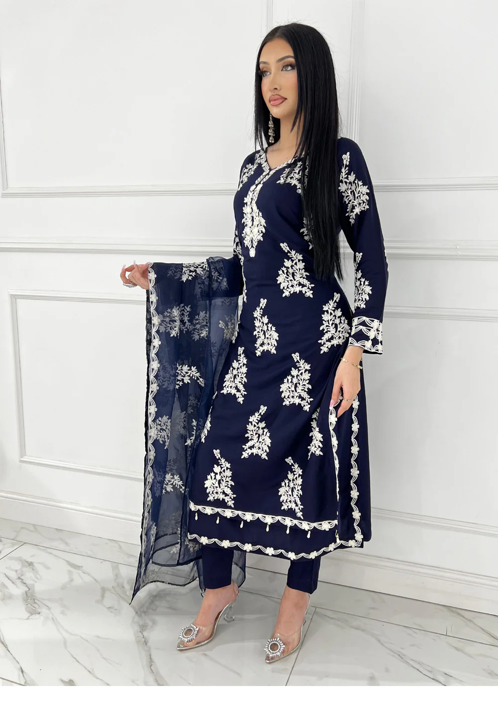 HK283 - Resha - Navy Mummy N Me Double Layer Suit - Image 2