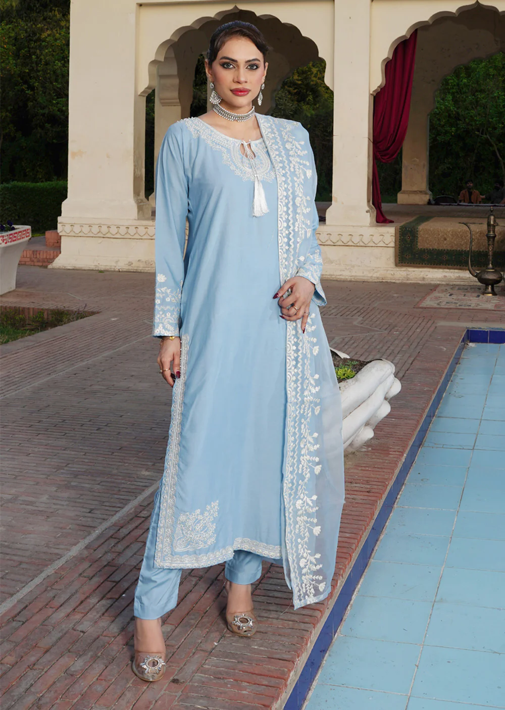 HK286 - Ima - Blue Linen Suit - Image 7
