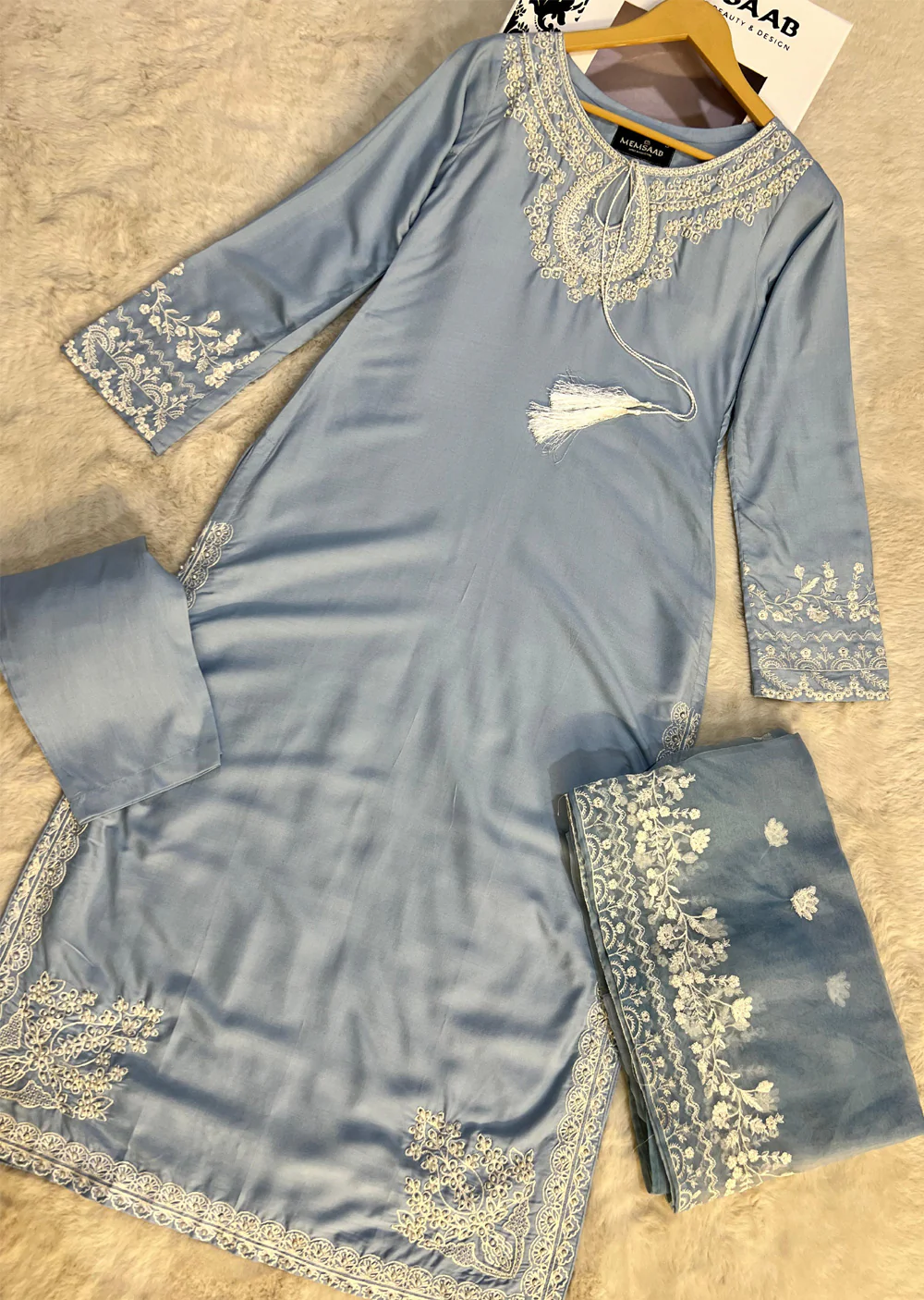 HK286 - Ima - Blue Linen Suit - Image 8