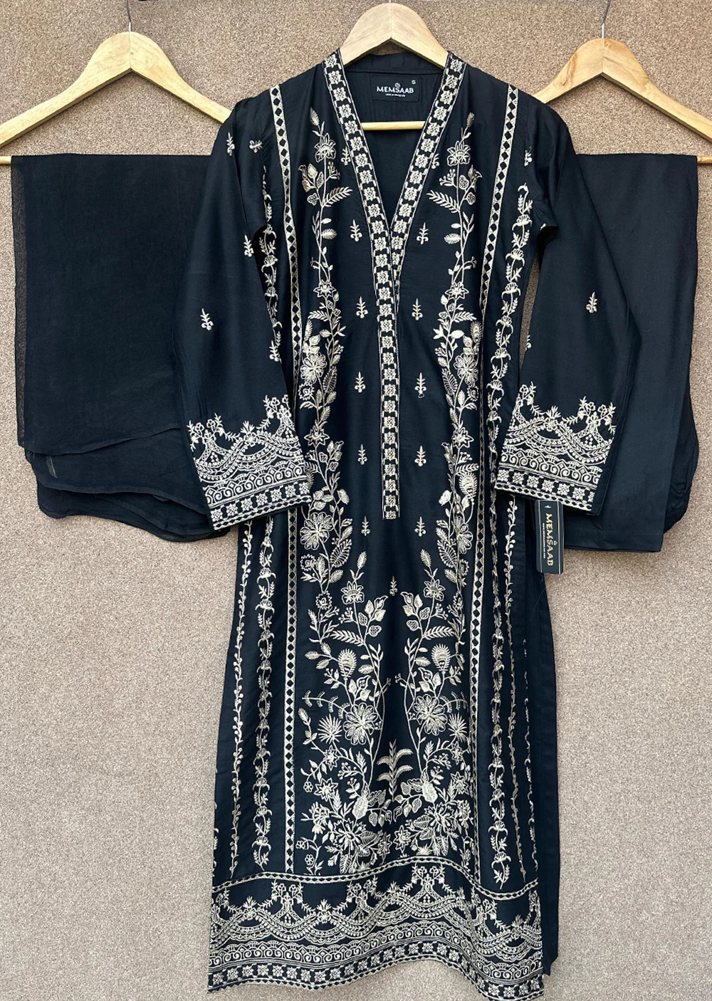 HK297 - Black - Readymade - Mother & Daughter Linen Outfit 2025 - Image 11