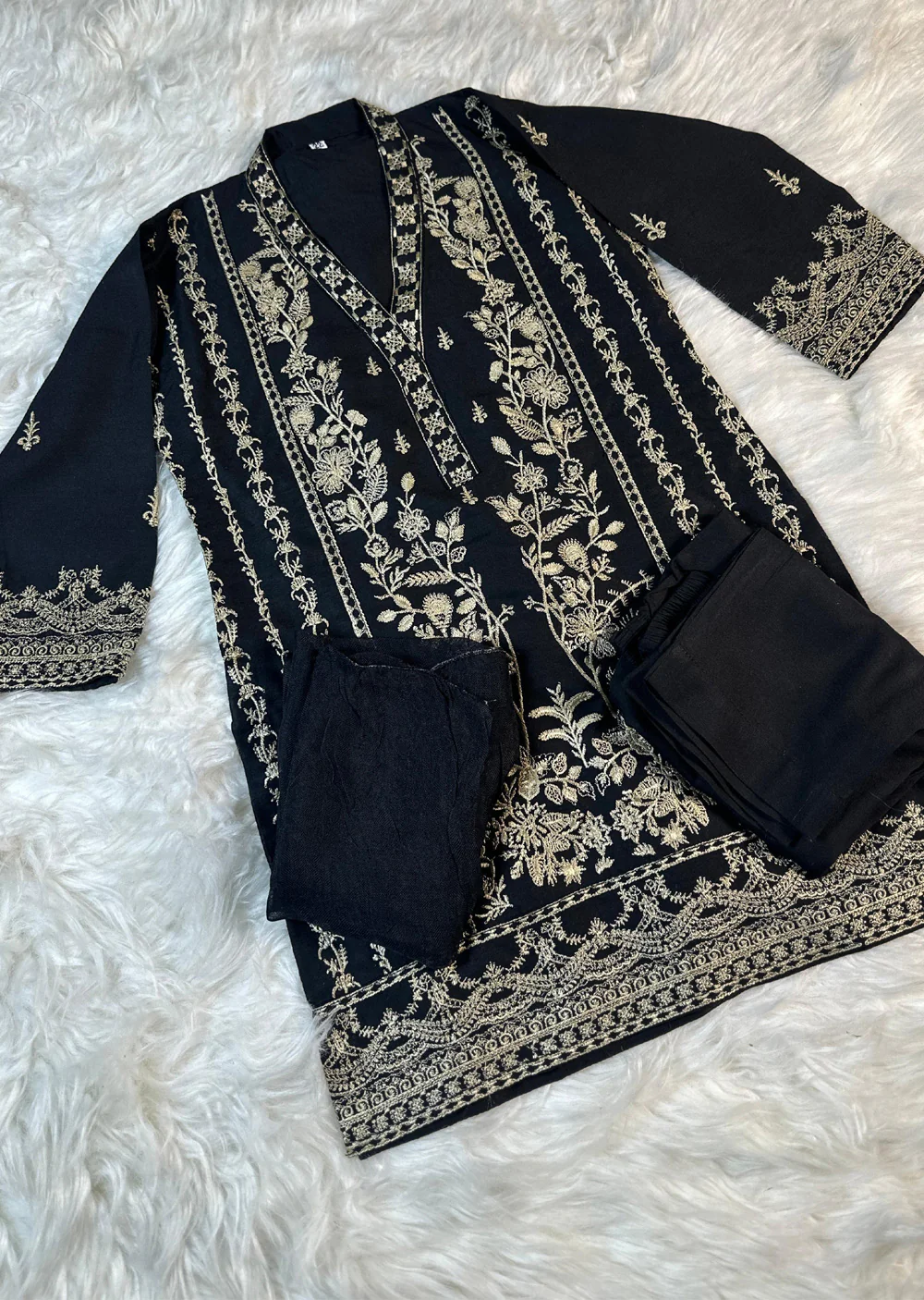 HK297 - Black - Readymade - Mother & Daughter Linen Outfit 2025 - Image 12