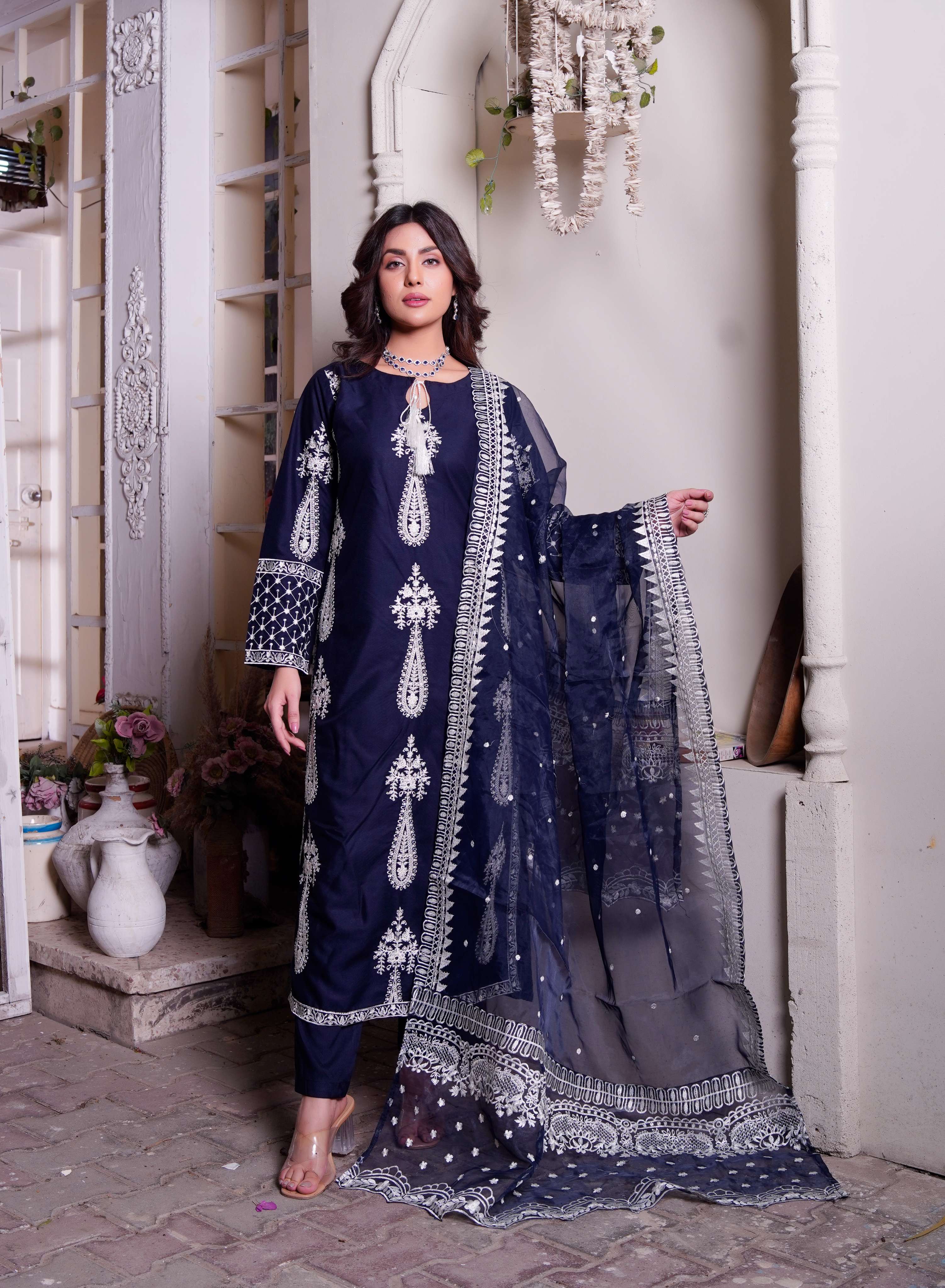 HK299 - Navy - Readymade - Mummy n Me Linen Outfit 2025 - Image 9