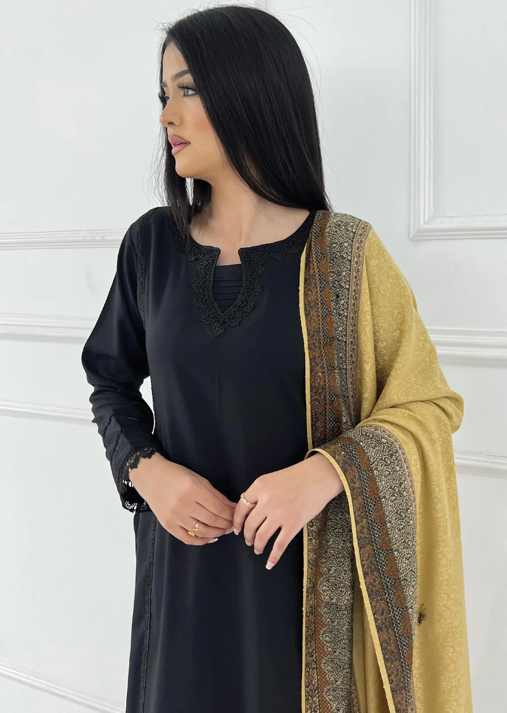 HK301 - Black - Readymade Dhanak Outfit 2025 - Image 2