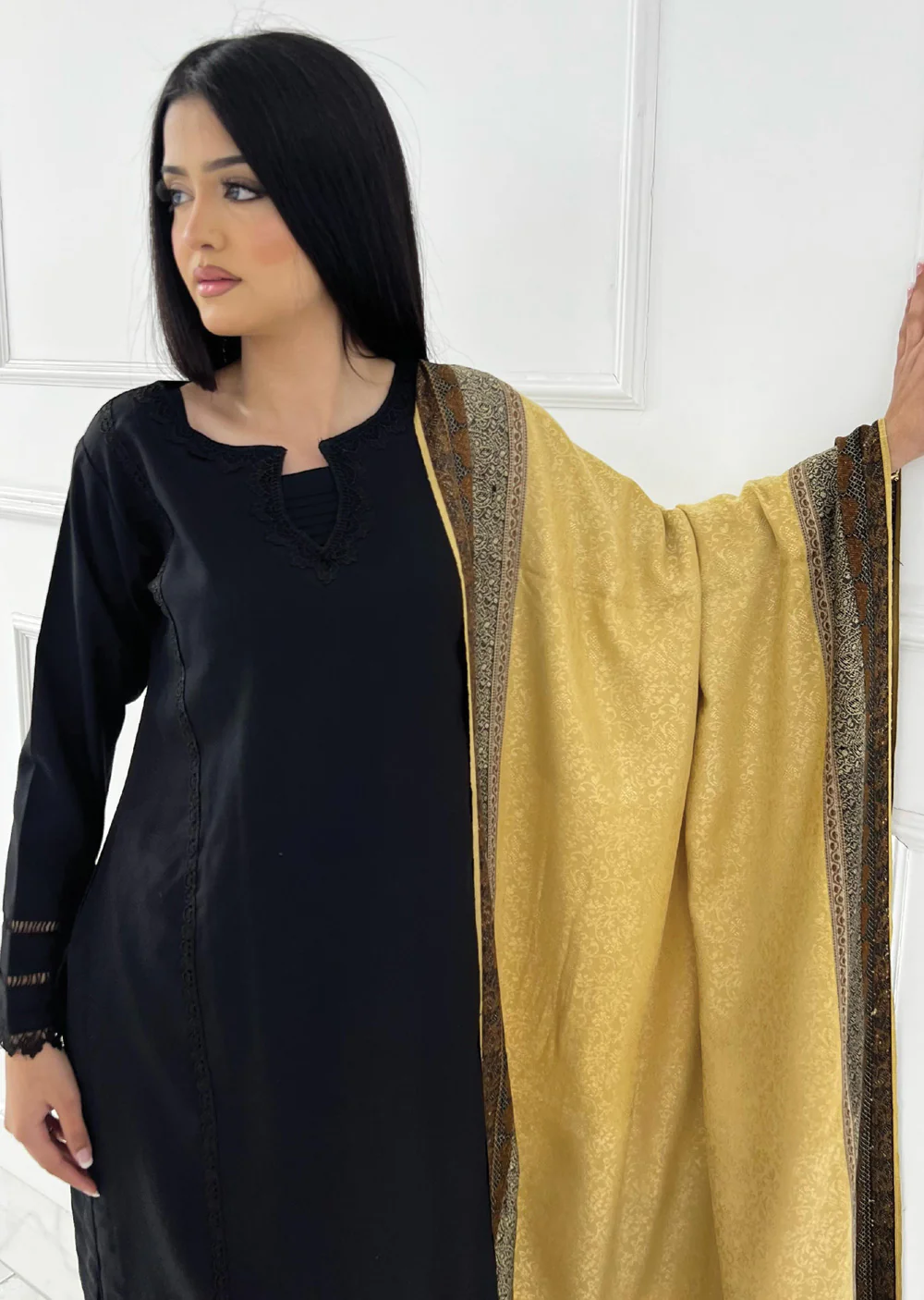 HK301 - Black - Readymade Dhanak Outfit 2025 - Image 4