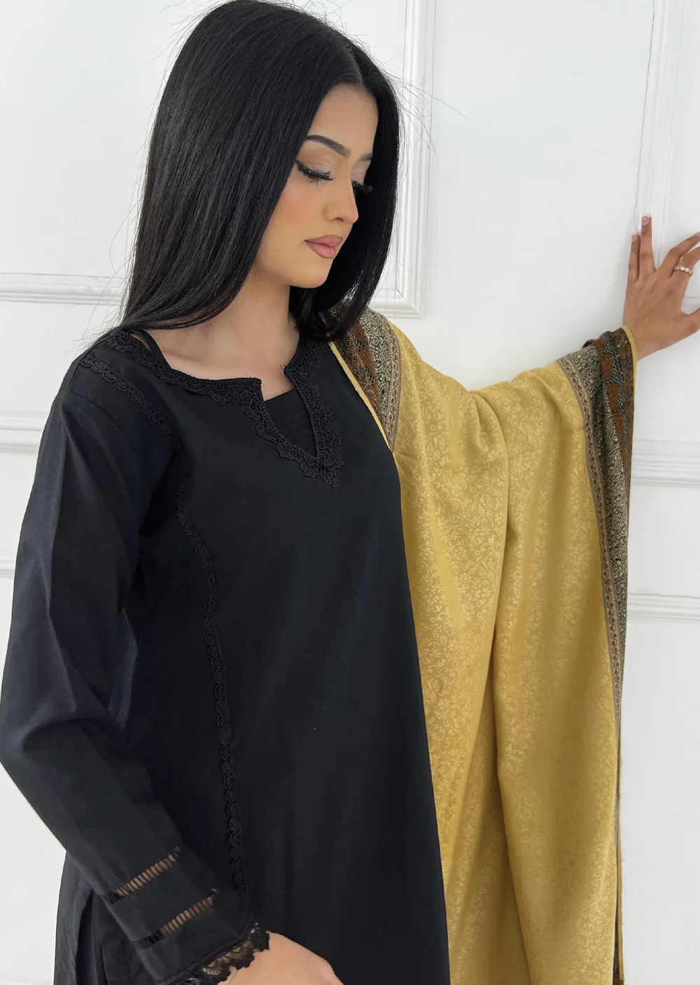 HK301 - Black - Readymade Dhanak Outfit 2025 - Image 5