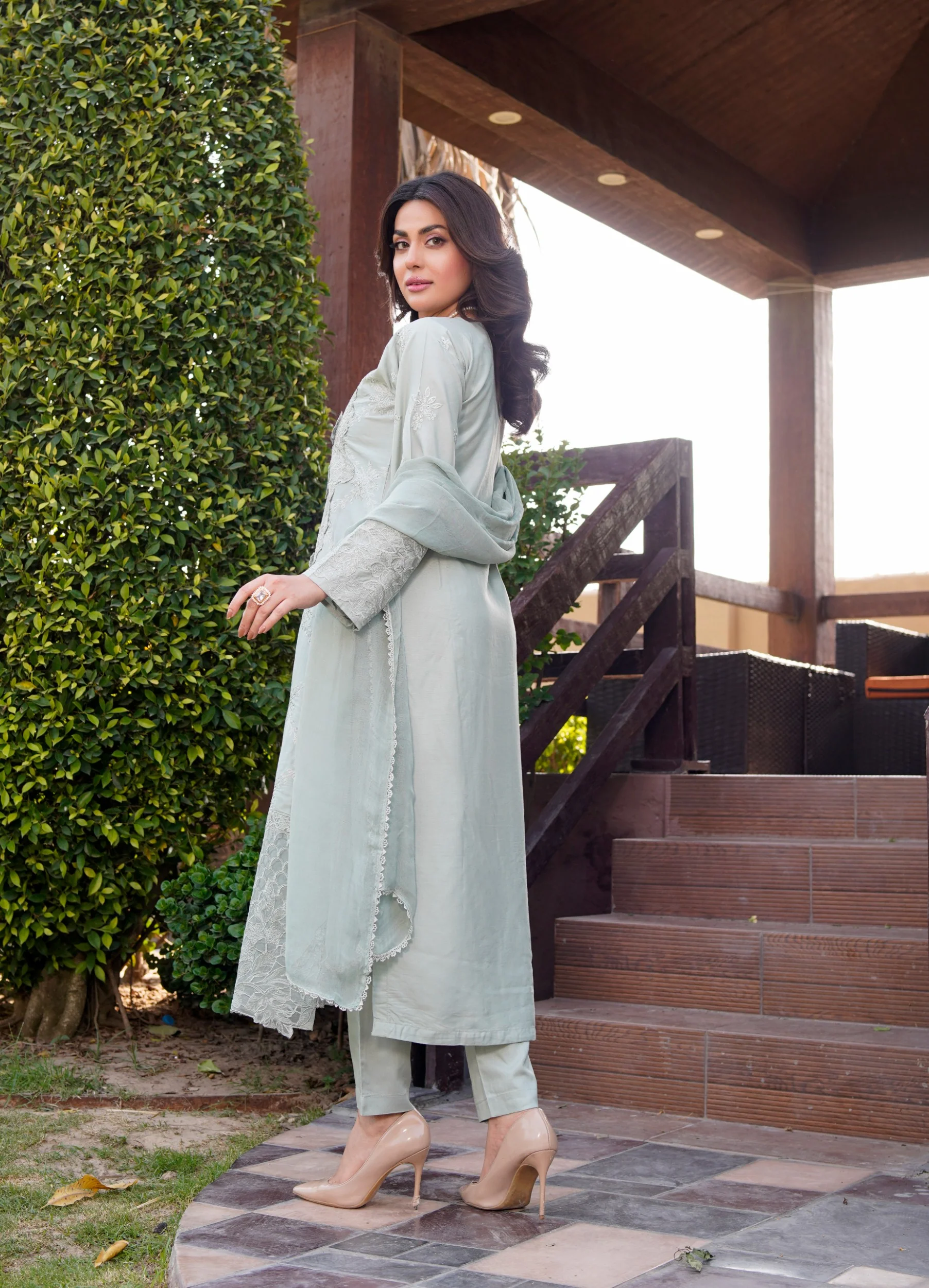 HK-313 - Readymade Linen Mummy n Me Outfit - Image 13