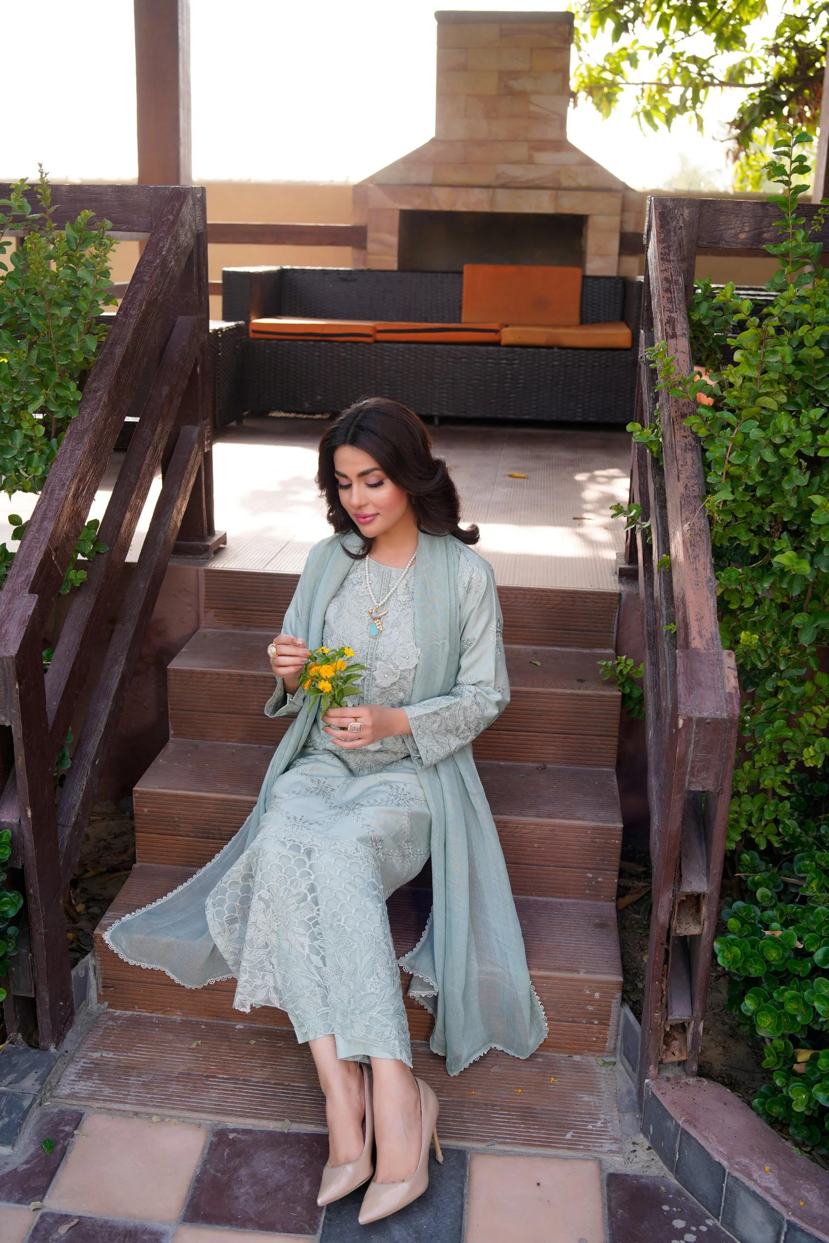 HK-313 - Readymade Linen Mummy n Me Outfit - Image 16