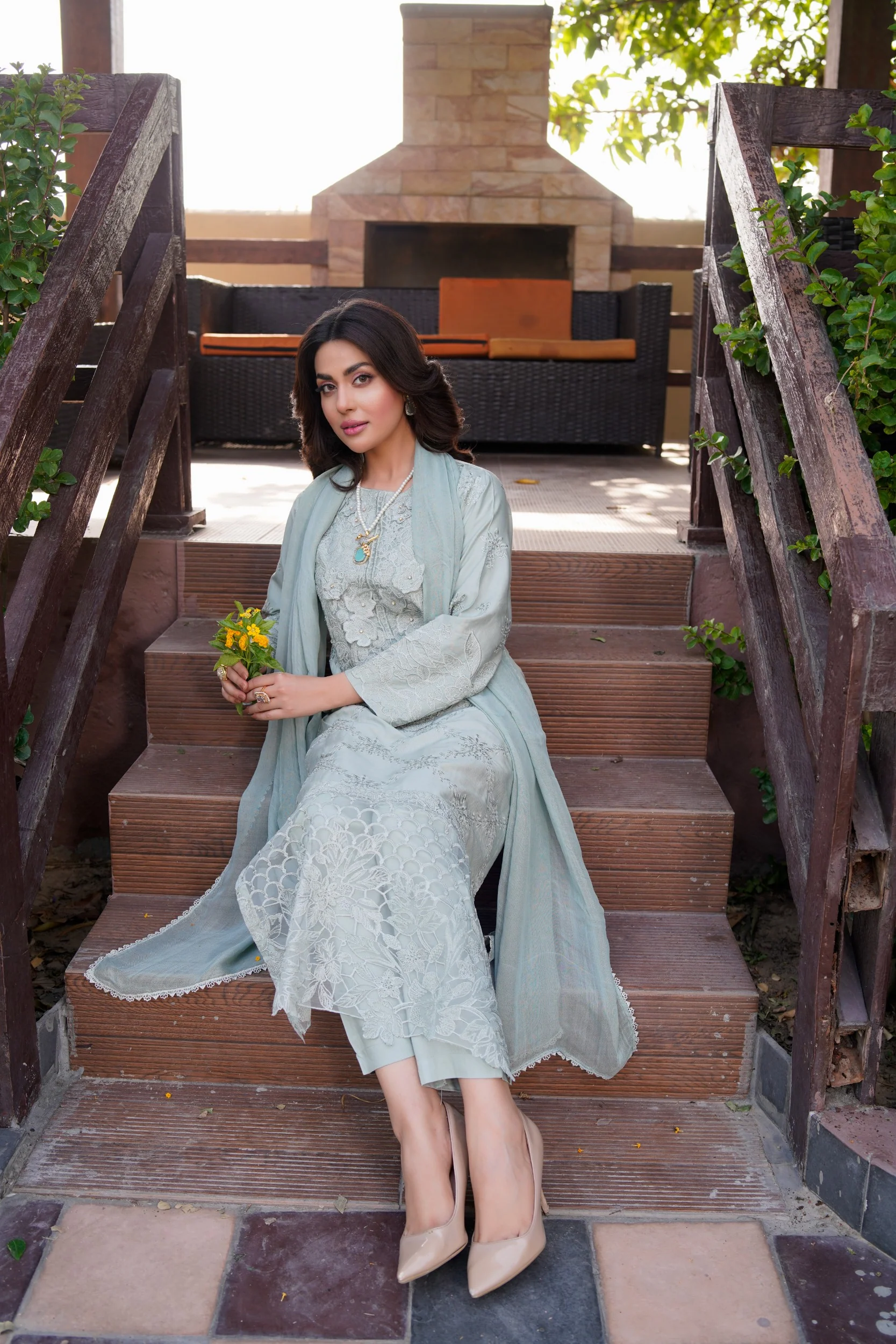 HK-313 - Readymade Linen Mummy n Me Outfit - Image 17