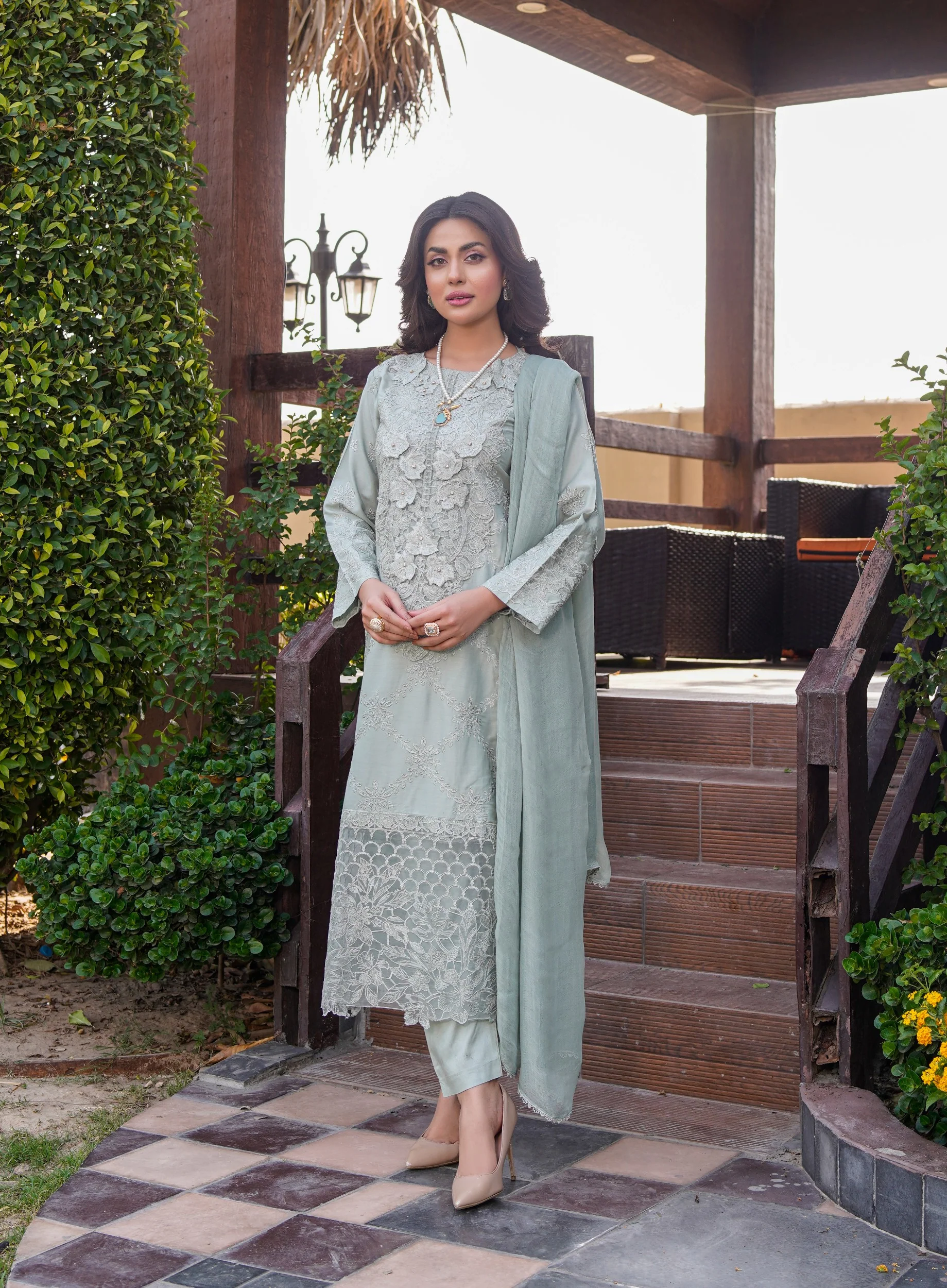 HK-313 - Readymade Linen Mummy n Me Outfit - Image 19